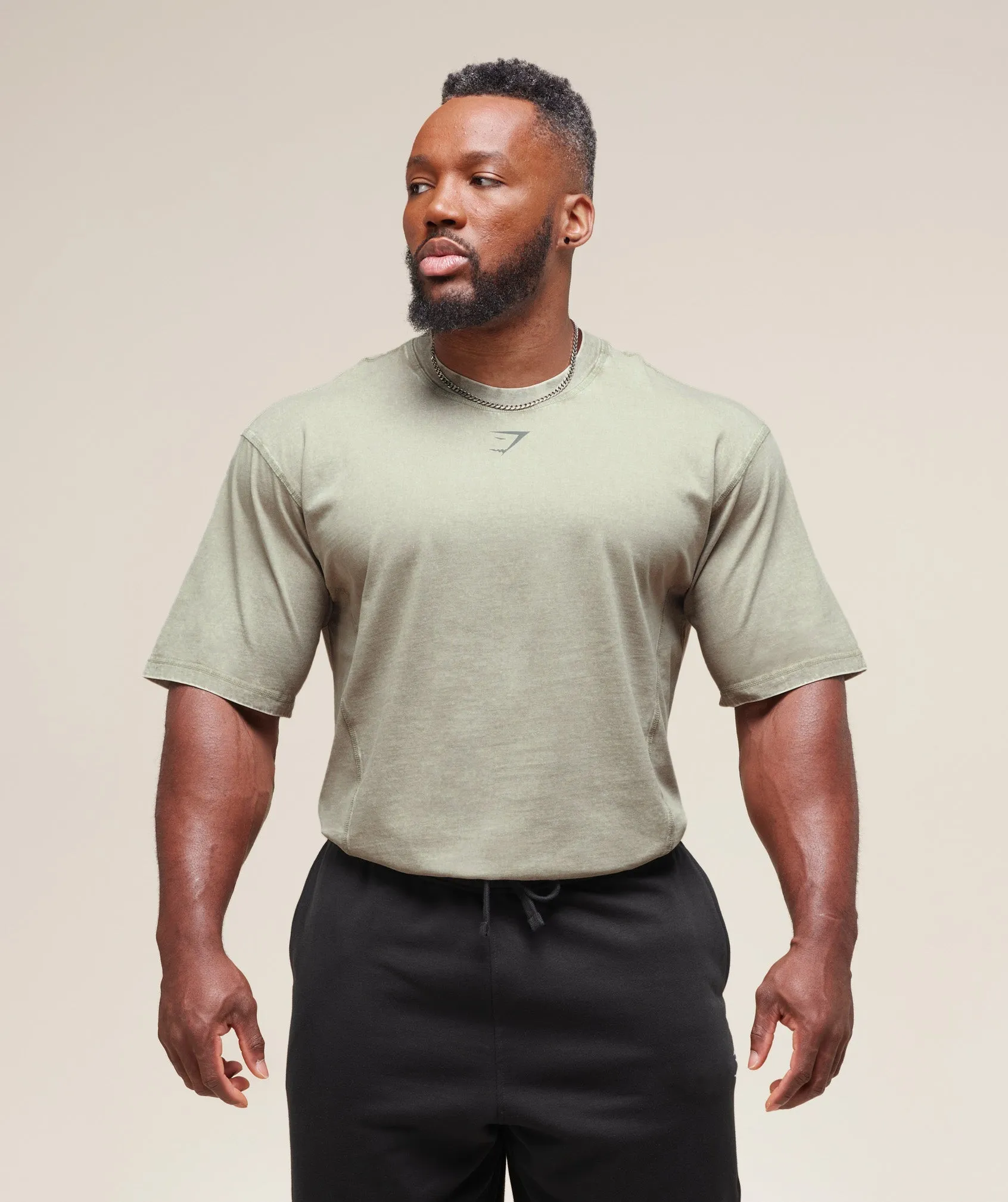 Gymshark Heritage Washed T-Shirt - Stone Grey sold by Gymshark product image thumbnail 4
