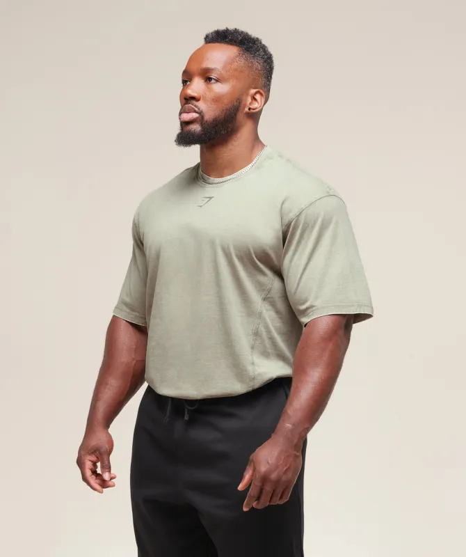 Gymshark Heritage Washed T-Shirt - Stone Grey made by Gymshark