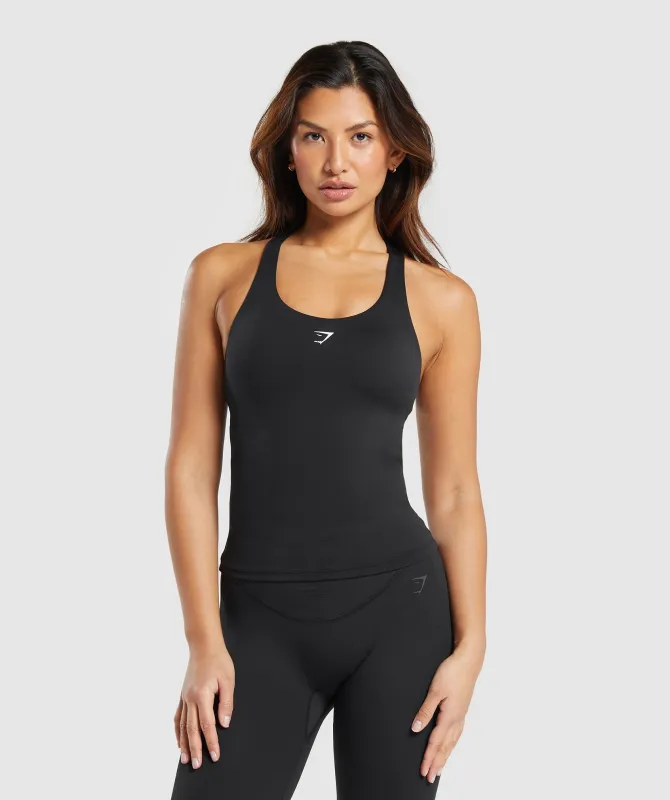Gymshark Everyday Racer Back Tank With Shelf - Black sold by Gymshark