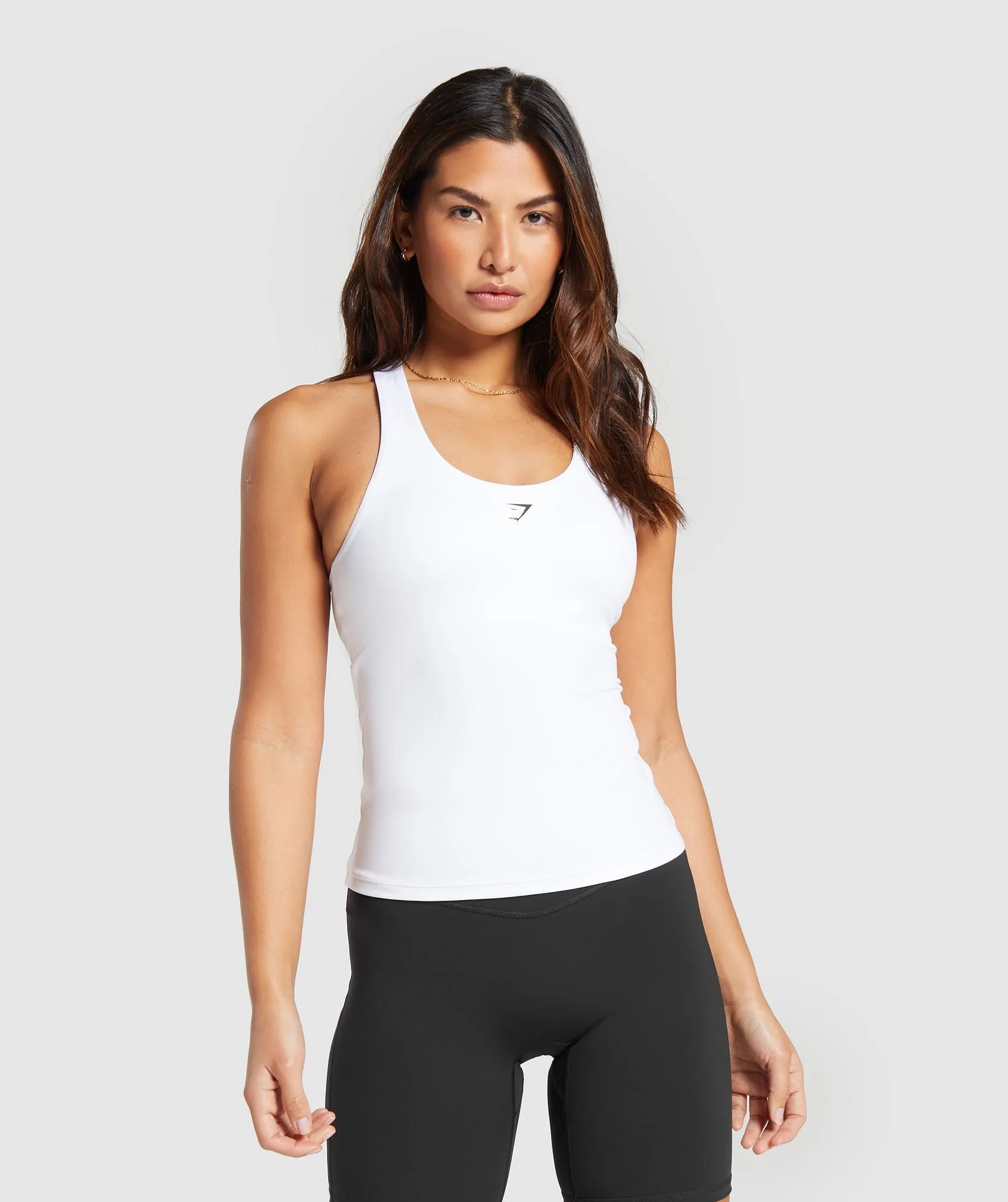 Gymshark Everyday Racer Back Tank with Shelf - White sold by Gymshark