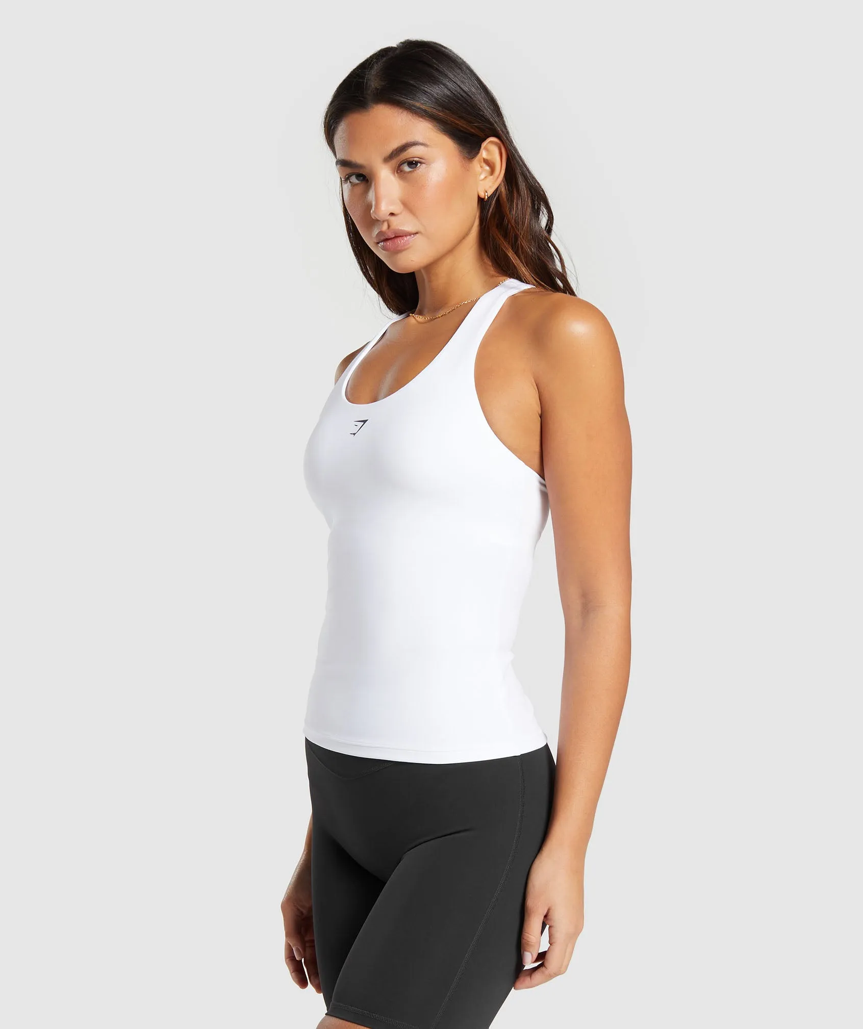 Gymshark Everyday Racer Back Tank with Shelf - White sold by Gymshark product image thumbnail 3