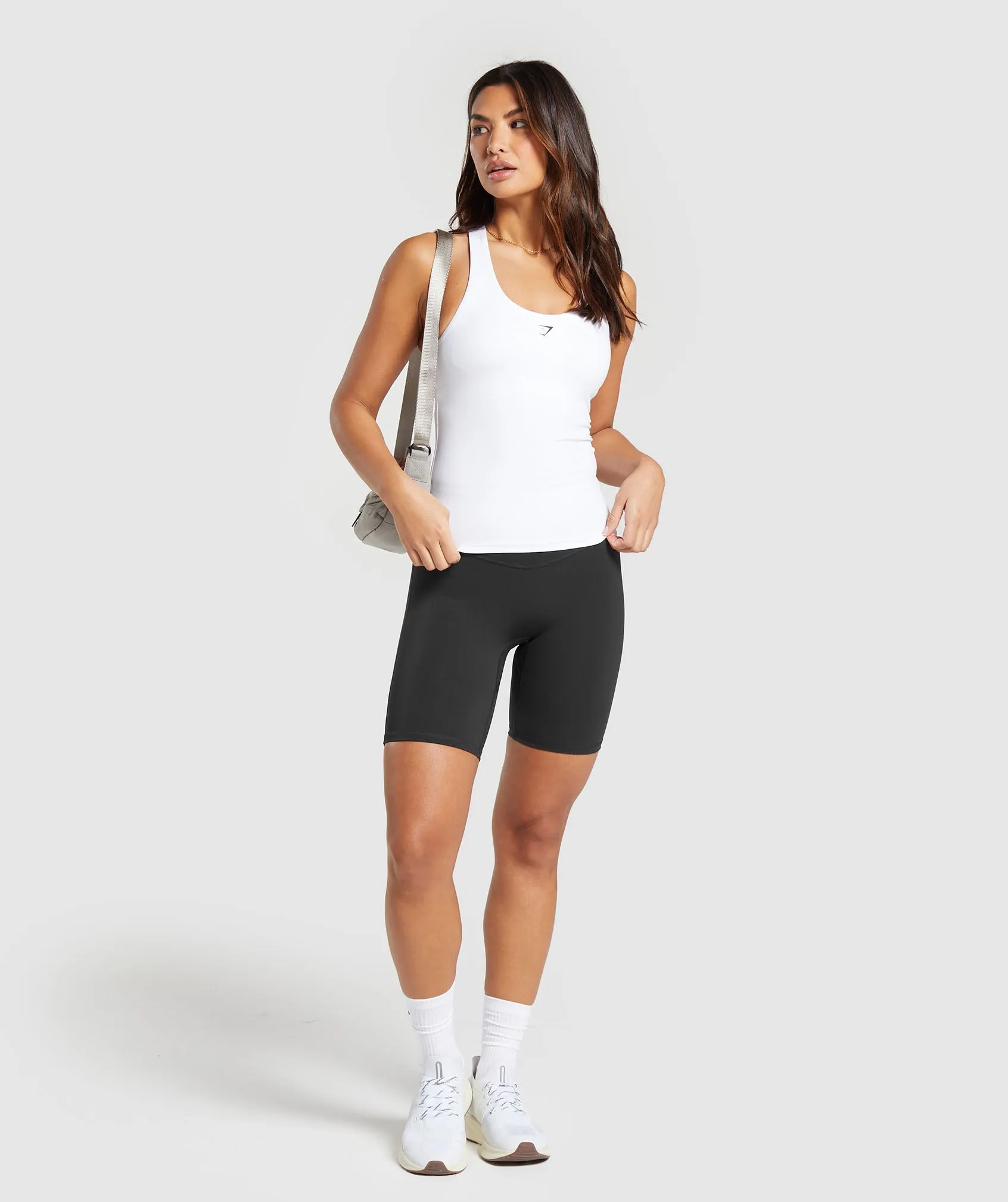 Gymshark Everyday Racer Back Tank with Shelf - White sold by Gymshark product image thumbnail 4