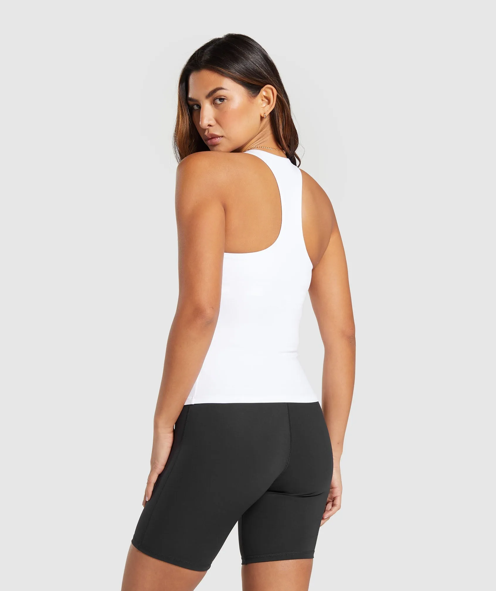 Gymshark Everyday Racer Back Tank with Shelf - White sold by Gymshark product image thumbnail 2