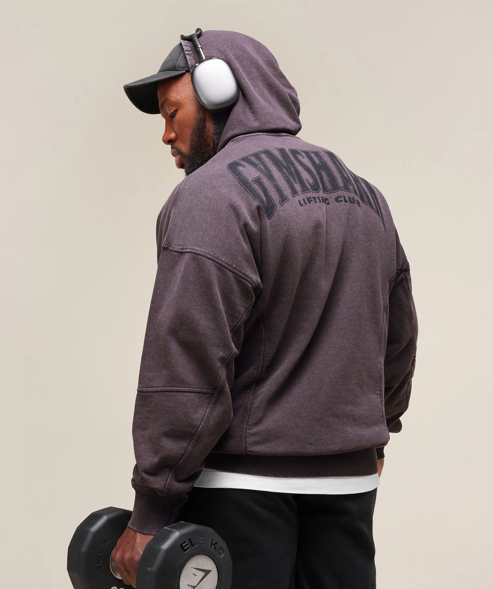 Gymshark Heritage Washed Hoodie - Plum Brown sold by Gymshark product image thumbnail 4