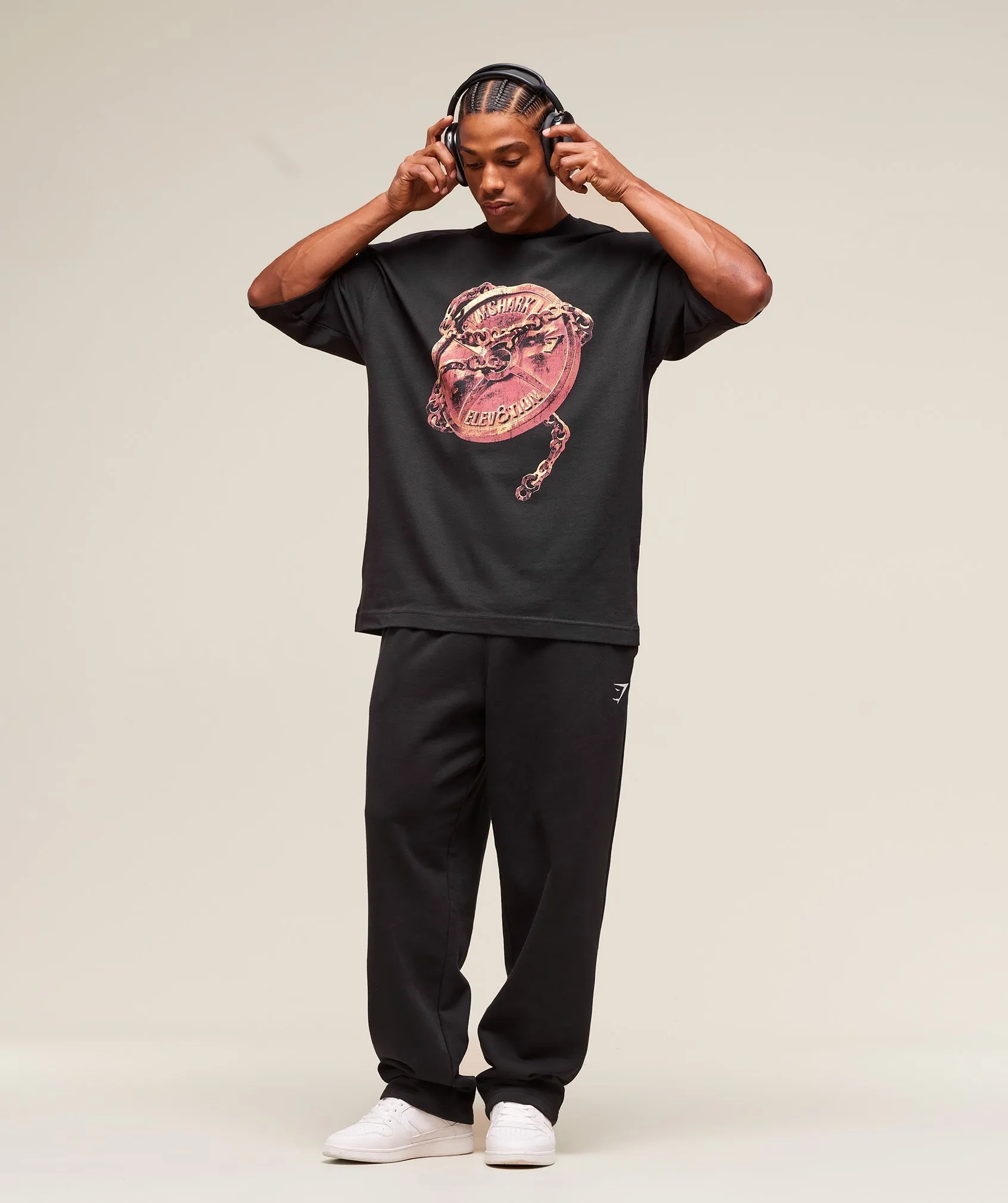 Gymshark GS x Elev8tion Graphic Tee - Black sold by Gymshark product image thumbnail 5