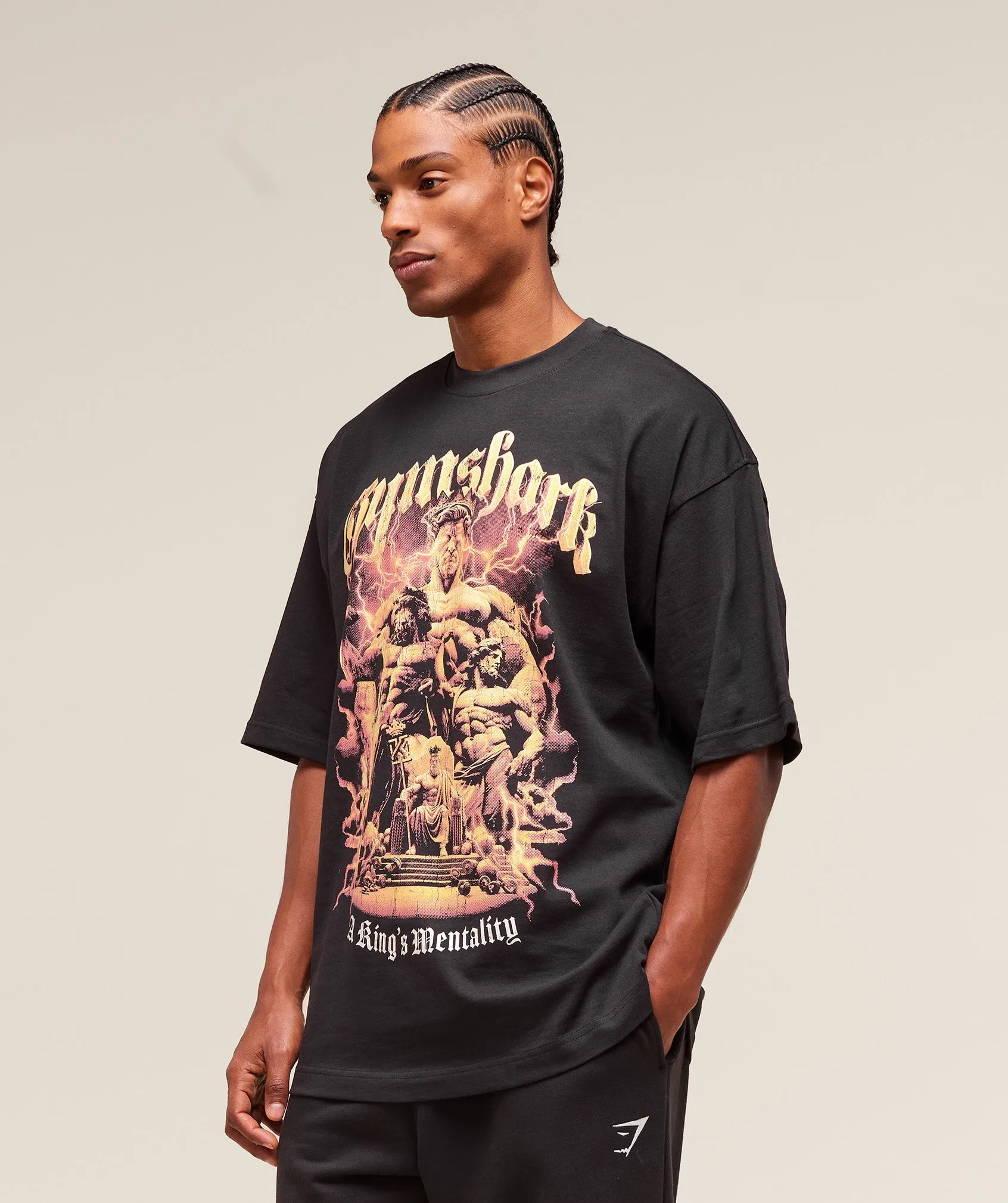 Gymshark GS x Kingsgym Graphic Tee - Black sold by Gymshark product image thumbnail 4