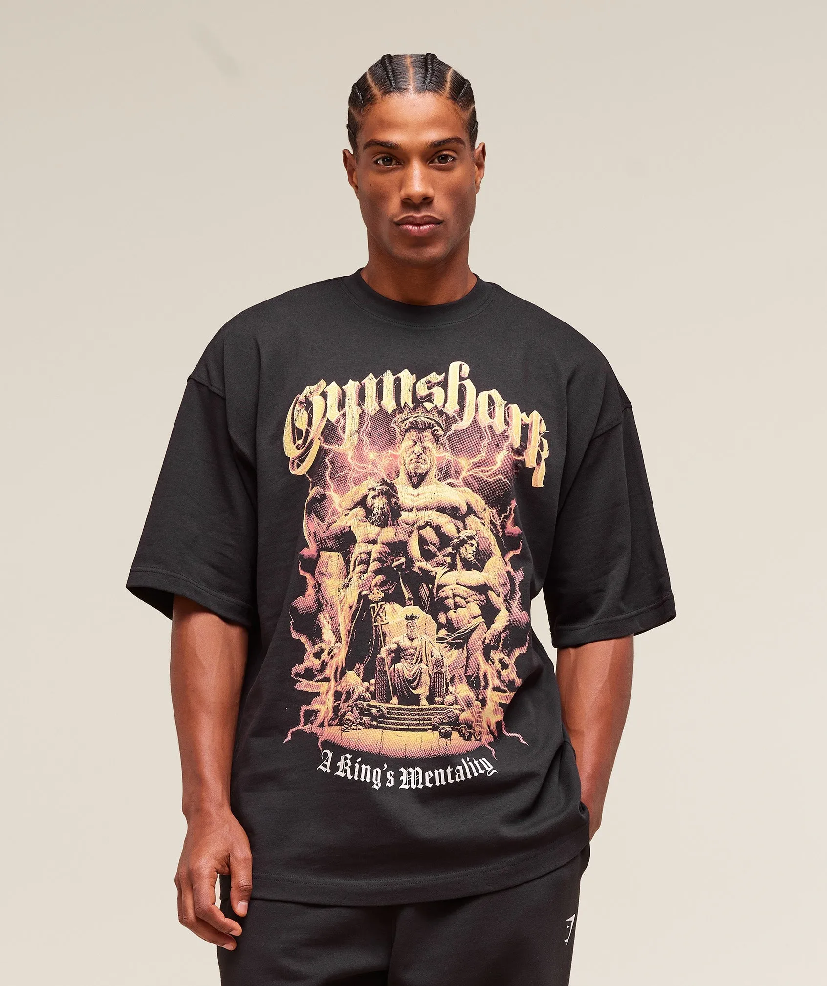 Gymshark GS x Kingsgym Graphic Tee - Black sold by Gymshark