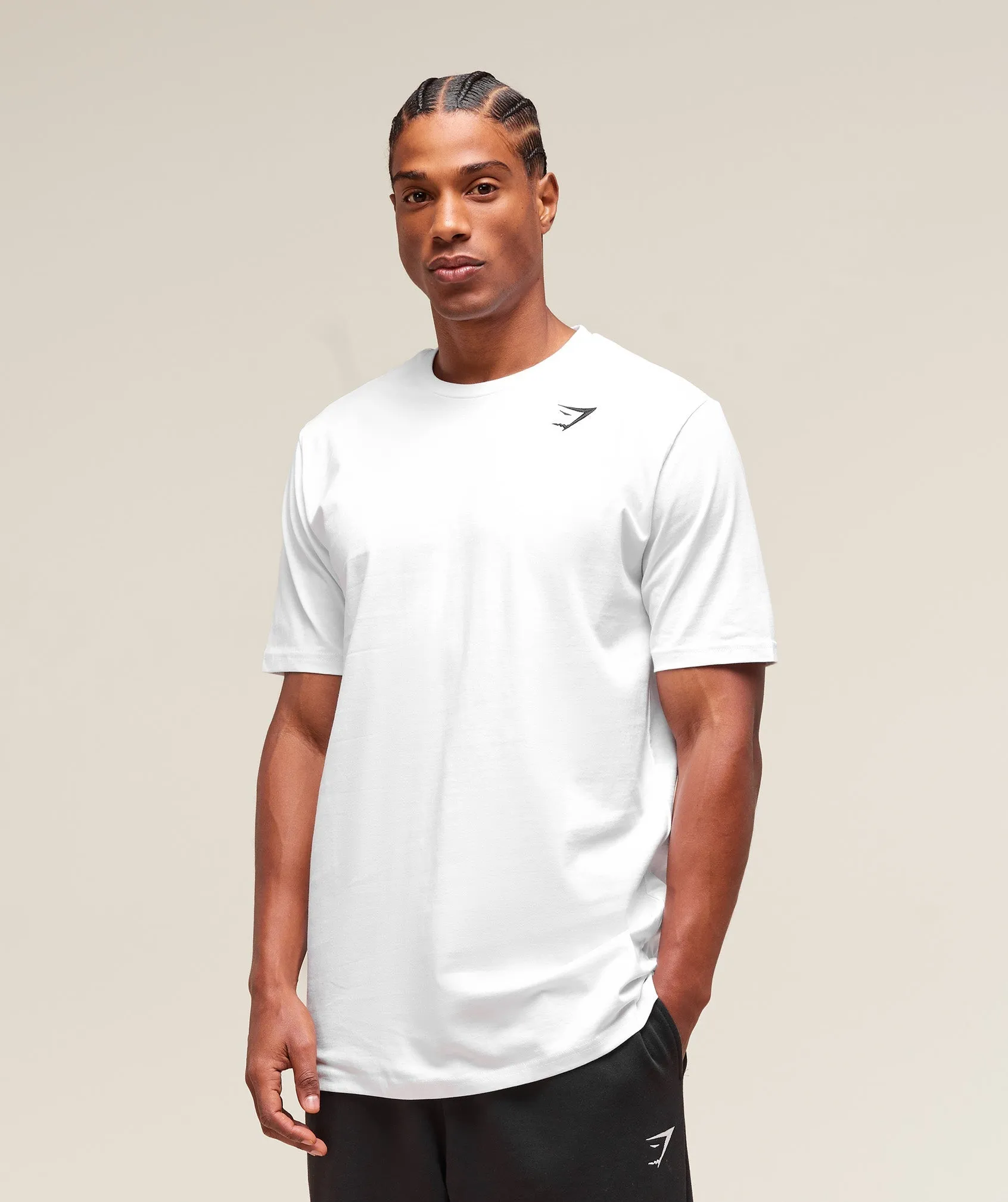 Gymshark Crest T-Shirt (Tall) - White sold by Gymshark