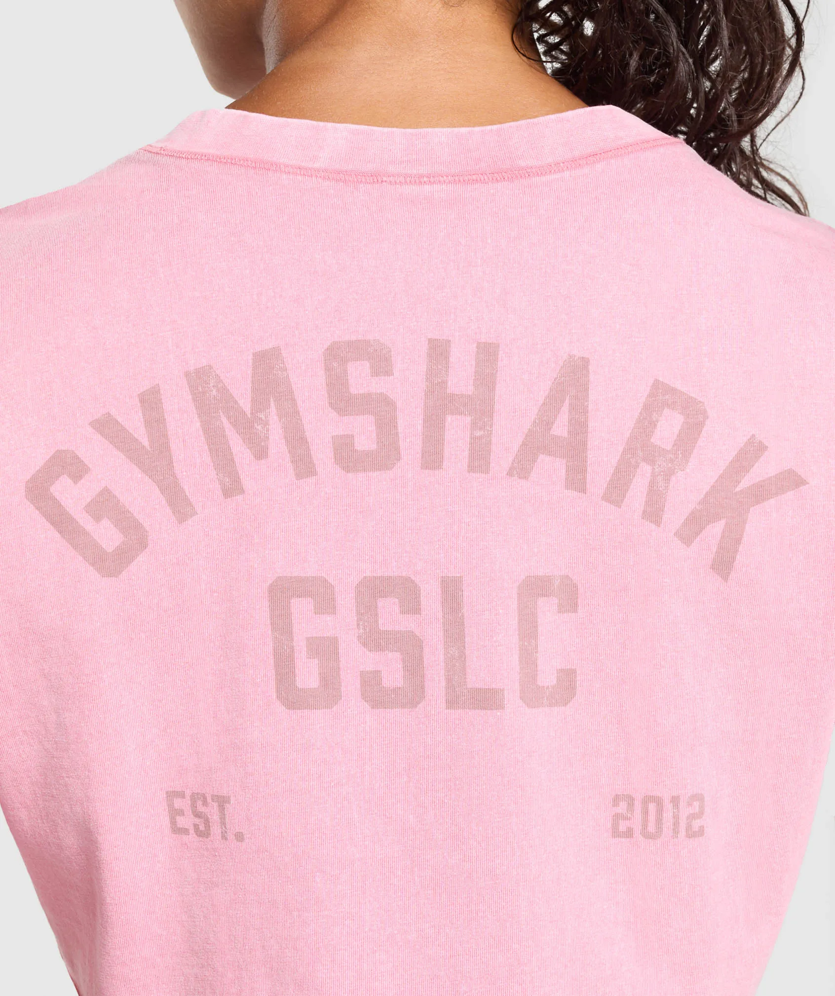 Gymshark GSLC Washed Graphic Crop Top - Sunset Pink sold by Gymshark product image thumbnail 5