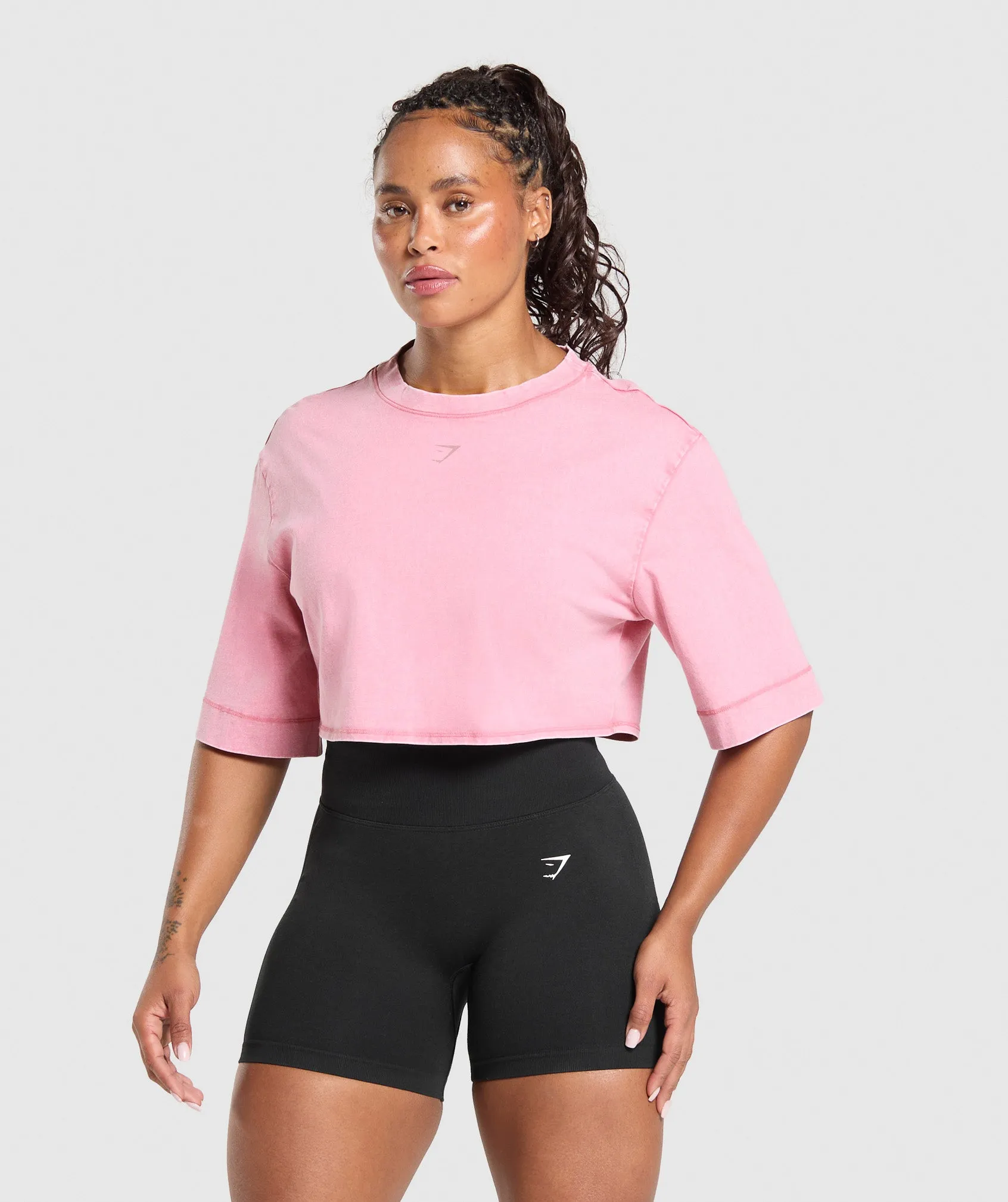 Gymshark GSLC Washed Graphic Crop Top - Sunset Pink sold by Gymshark product image thumbnail 2