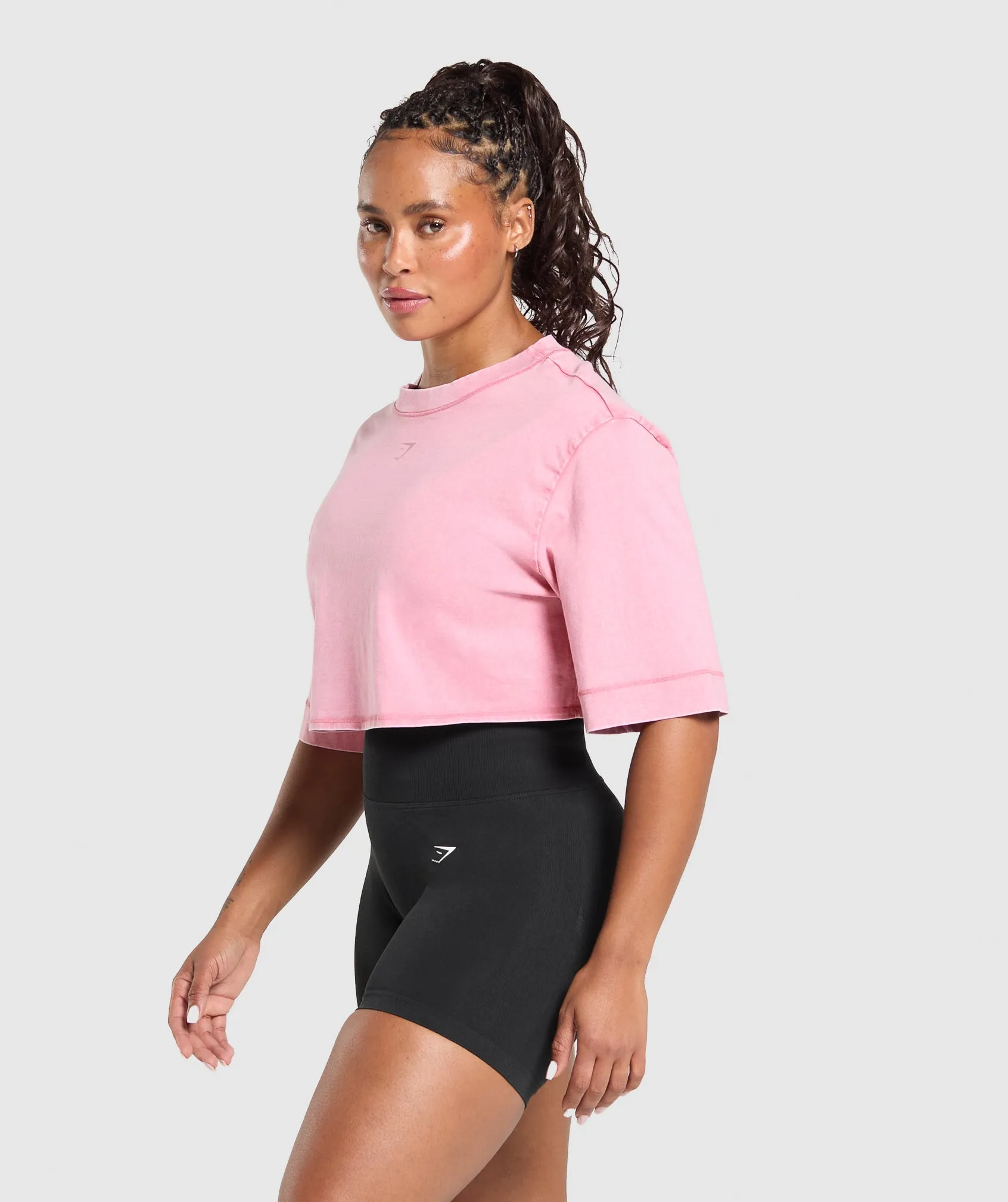 Gymshark GSLC Washed Graphic Crop Top - Sunset Pink sold by Gymshark product image thumbnail 3
