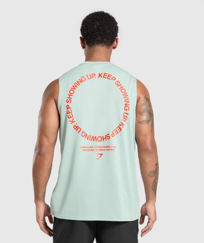 Gymshark Keep Showing Up Tank - Morning Blue sold by Gymshark