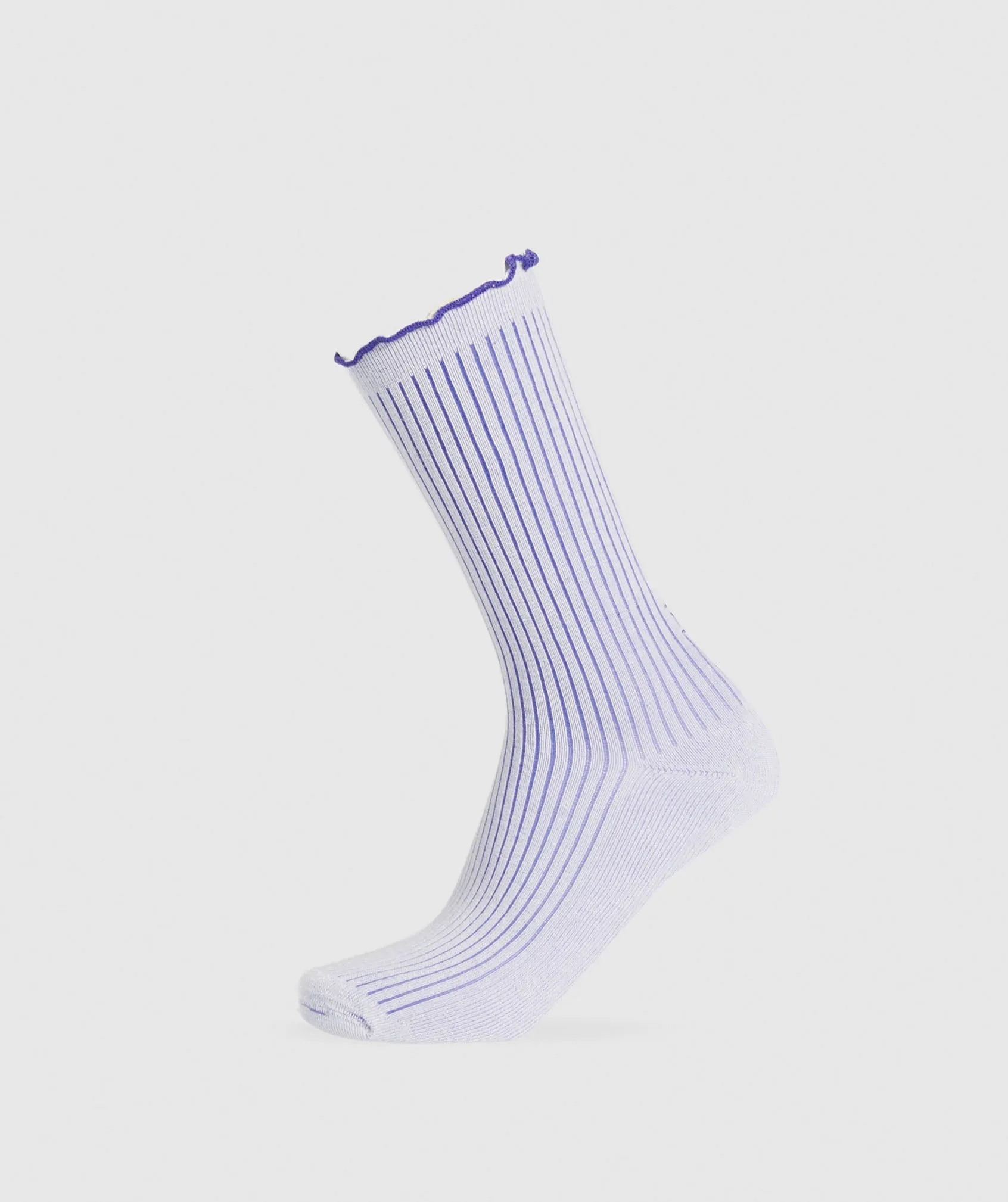 Gymshark Frill Crew Single Sock - Fresh Lilac/Cobalt Purple sold by Gymshark
