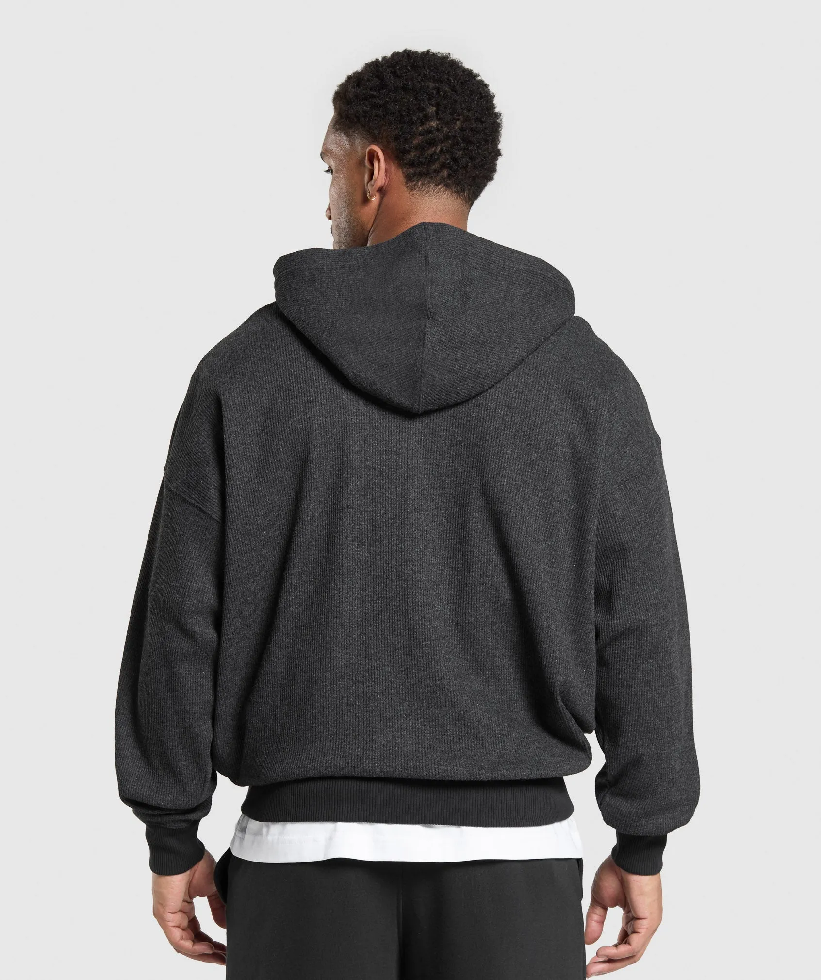 Gymshark Waffle Zip Hoodie - Black sold by Gymshark product image thumbnail 2