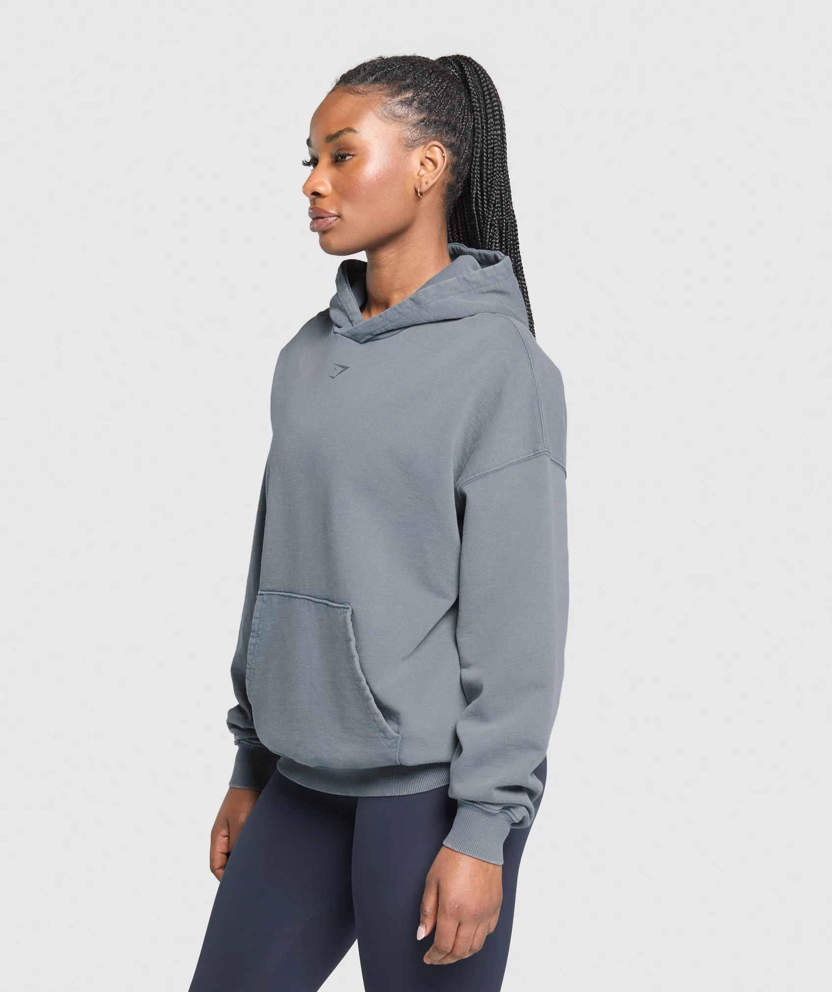 Gymshark GSLC Graphic Oversized Hoodie - Iron Blue sold by Gymshark product image thumbnail 3