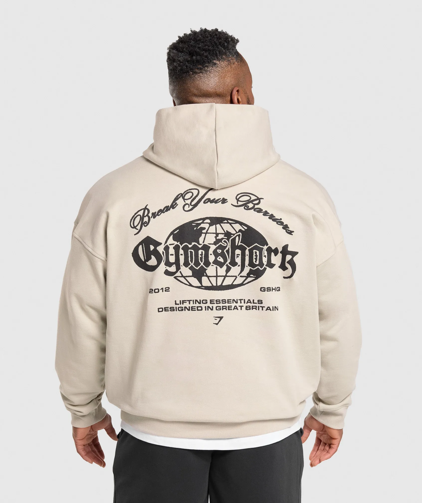 Gymshark Break Your Barriers Hoodie - Pebble Grey sold by Gymshark