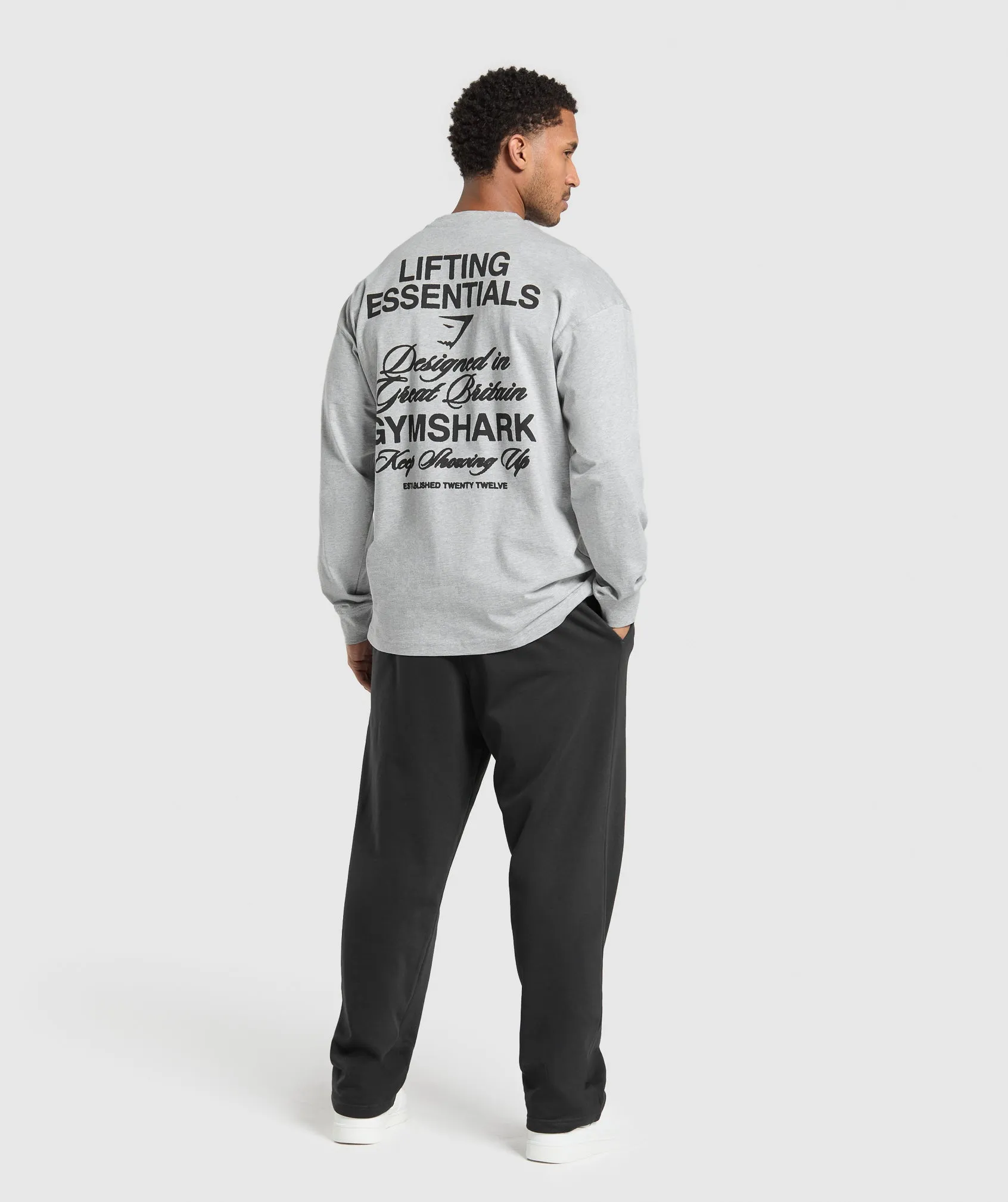 Gymshark EST 2012 Long Sleeve T-Shirt - Light Grey Core Marl sold by Gymshark product image thumbnail 4