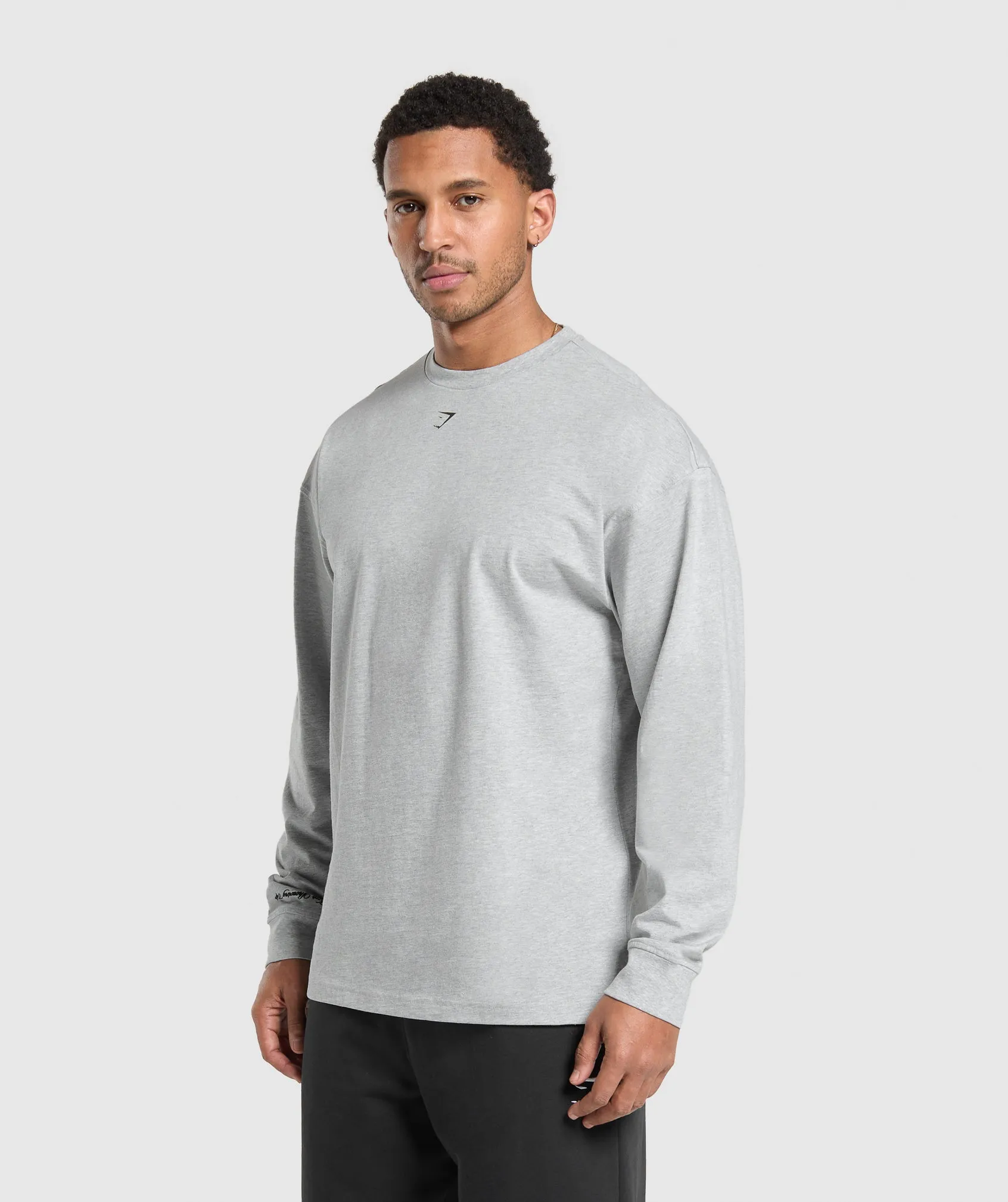 Gymshark EST 2012 Long Sleeve T-Shirt - Light Grey Core Marl sold by Gymshark product image thumbnail 3