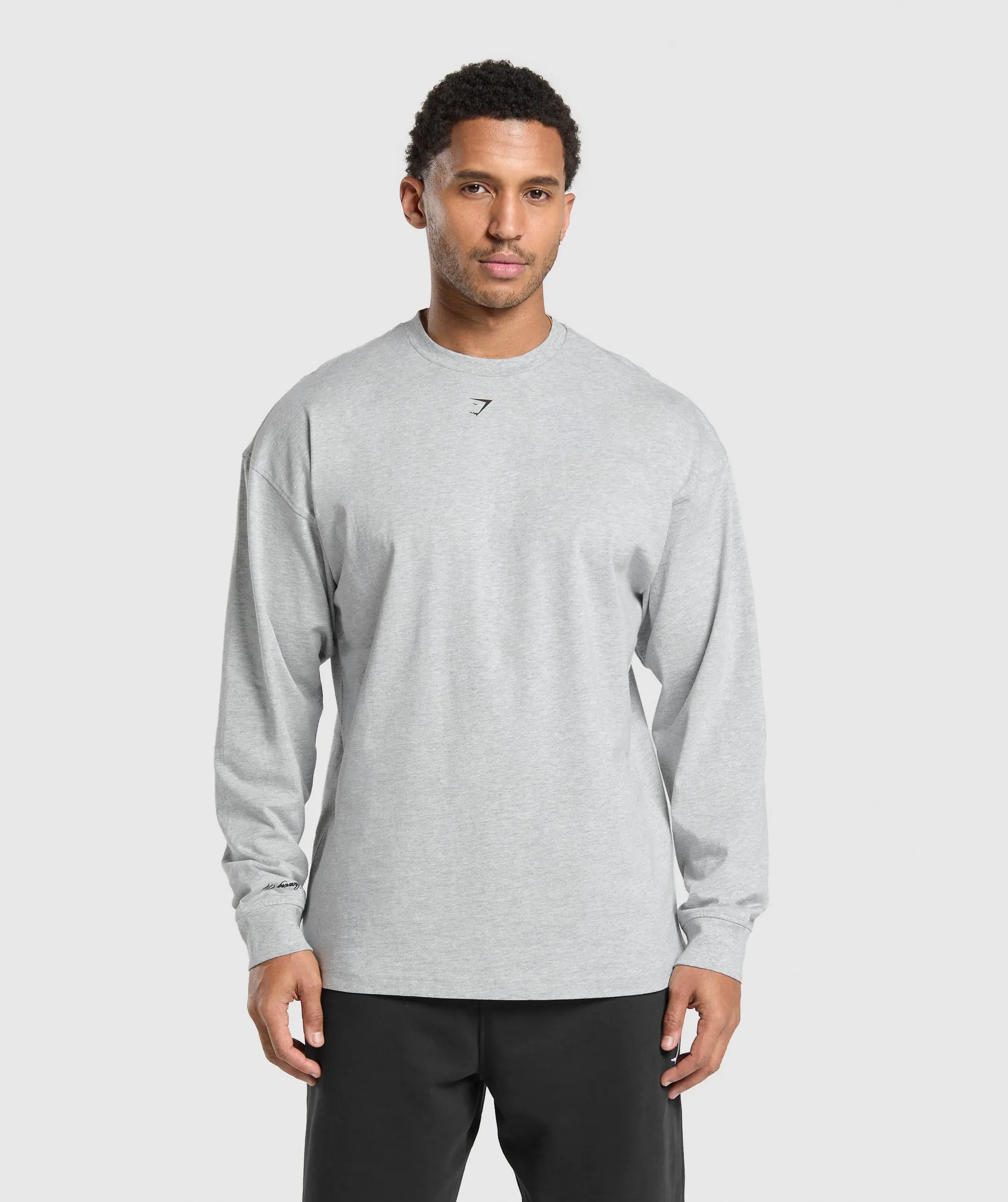 Gymshark EST 2012 Long Sleeve T-Shirt - Light Grey Core Marl sold by Gymshark product image thumbnail 2