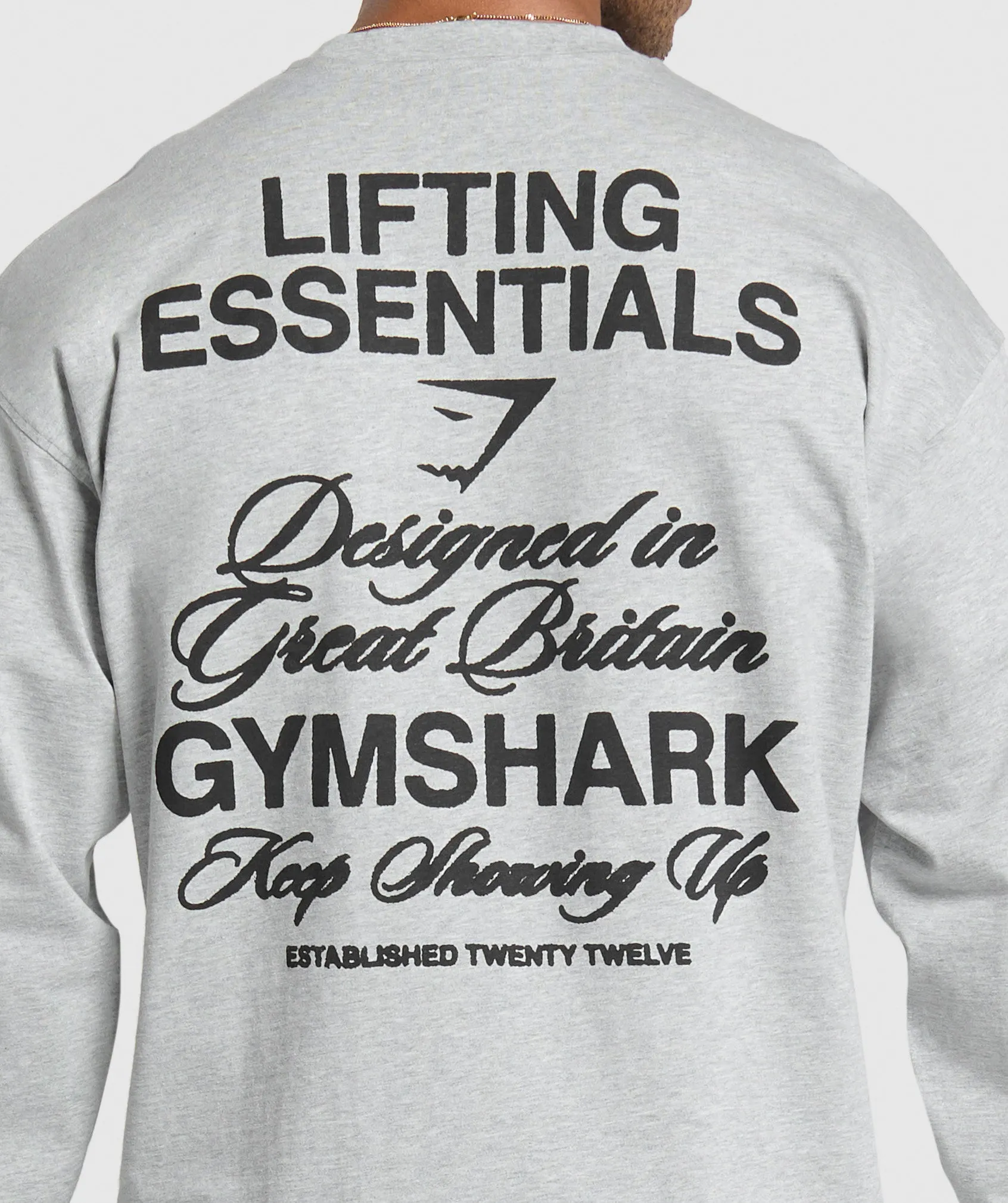 Gymshark EST 2012 Long Sleeve T-Shirt - Light Grey Core Marl sold by Gymshark product image thumbnail 5