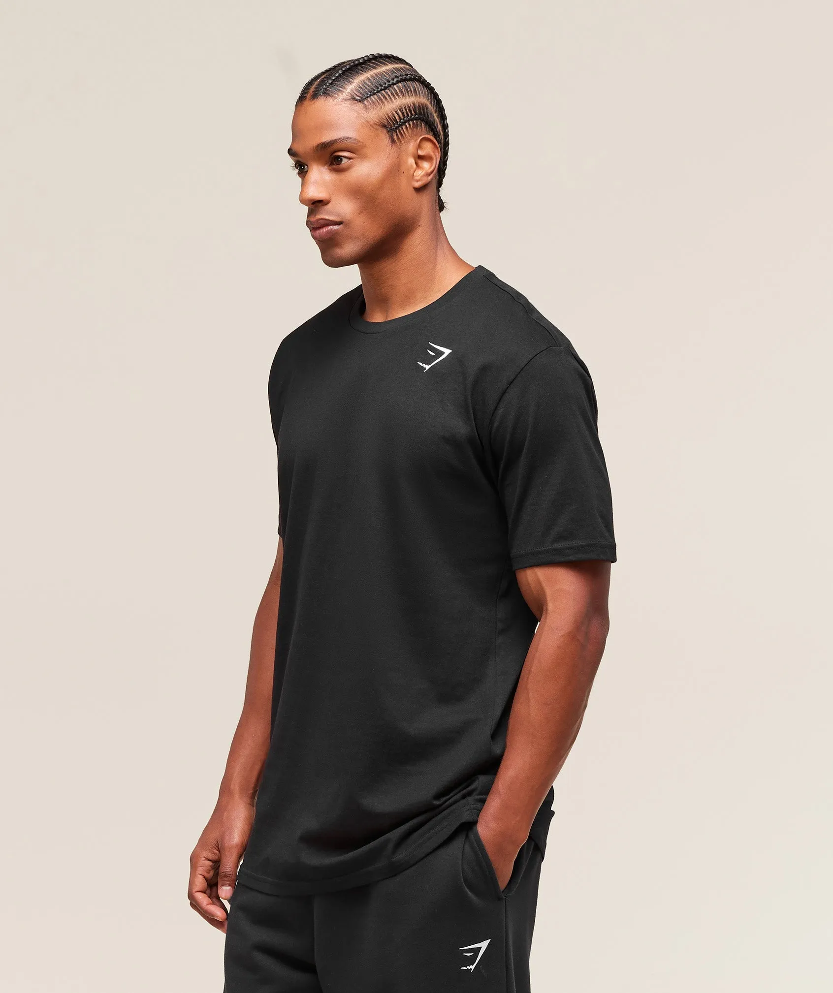 Gymshark Crest T-Shirt (Tall) - Black sold by Gymshark product image thumbnail 3