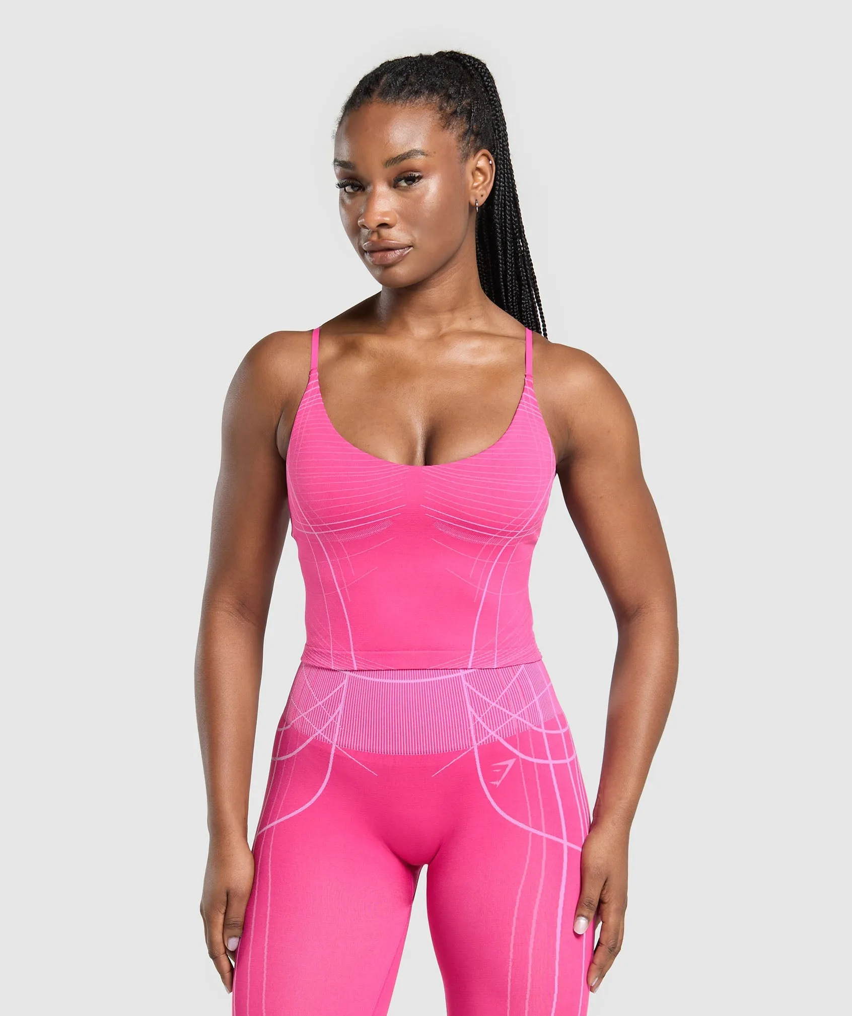 Gymshark Apex Seamless Midi Tank - Valley Pink/Sour Pink sold by Gymshark