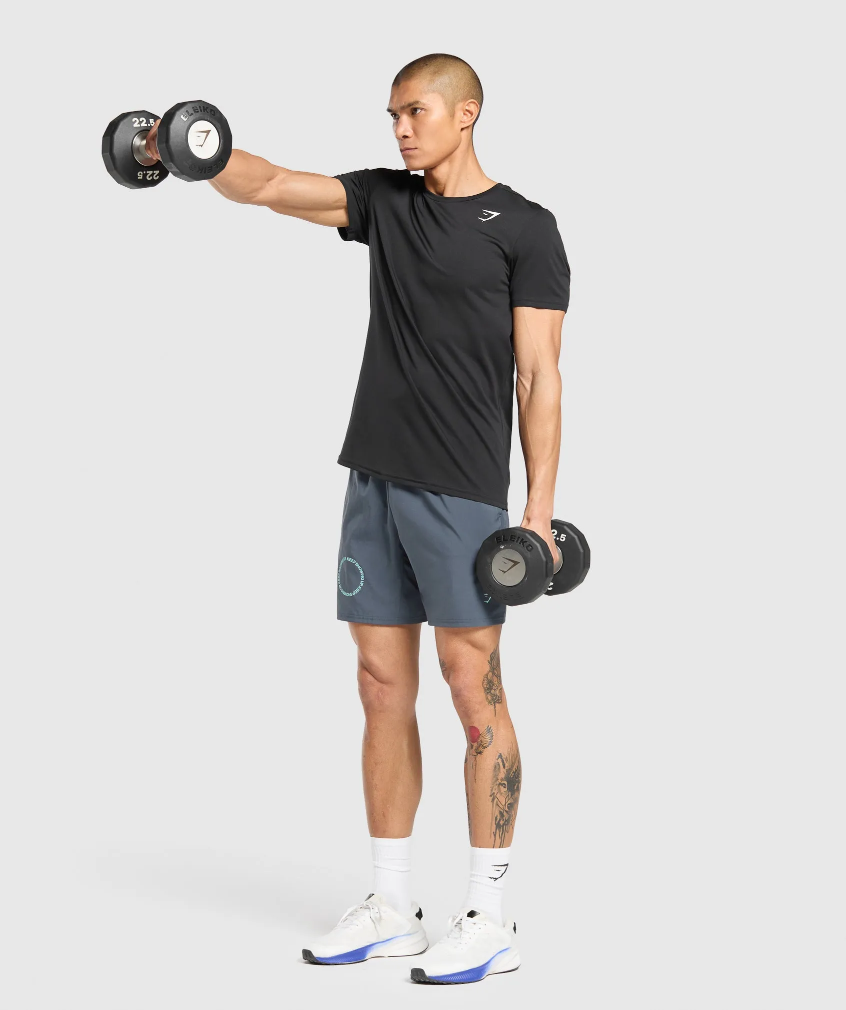 Gymshark Keep Showing Up 7" Shorts - Titanium Blue sold by Gymshark product image thumbnail 4