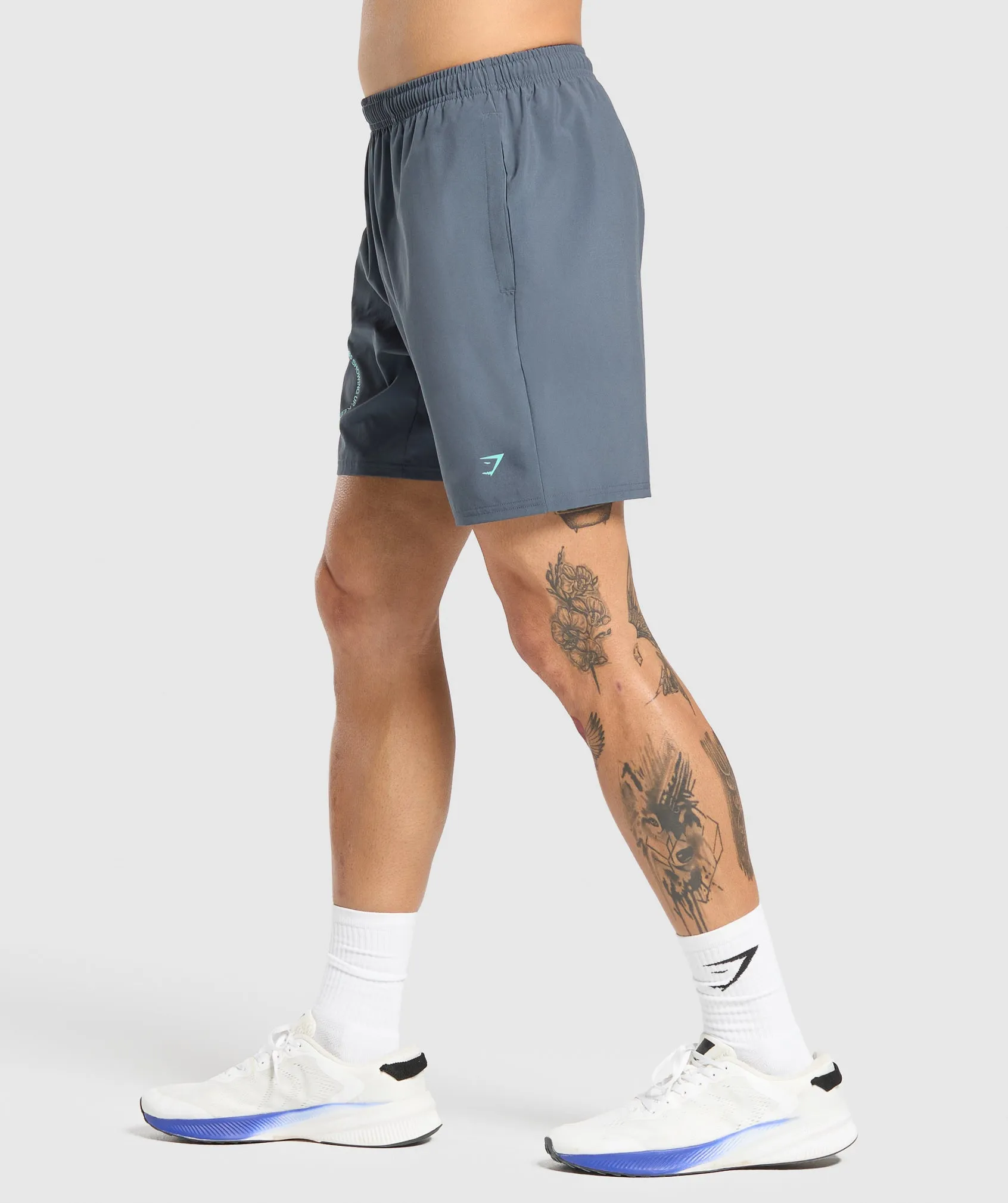 Gymshark Keep Showing Up 7" Shorts - Titanium Blue sold by Gymshark product image thumbnail 3