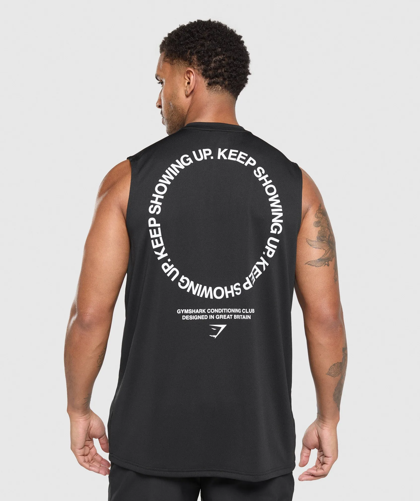 Gymshark Keep Showing Up Tank - Black sold by Gymshark