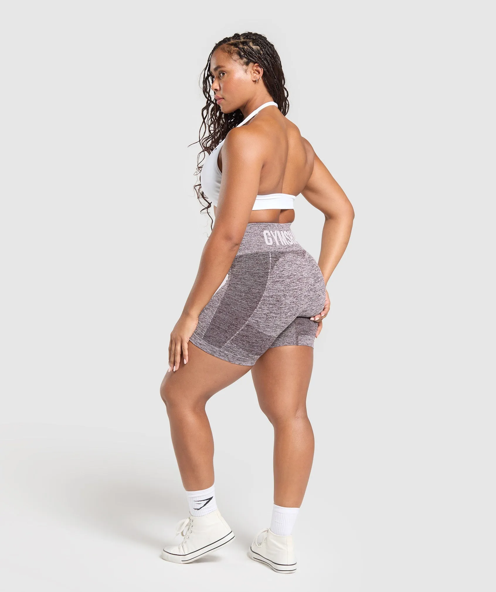 Gymshark Flex Shorts - Plum Brown/White Marl sold by Gymshark product image thumbnail 4