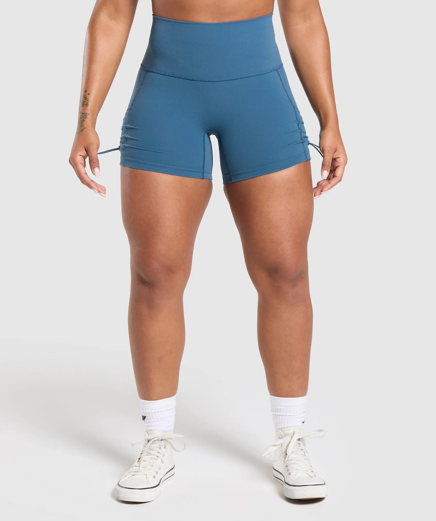 Gymshark Legacy Logo Tight Shorts - Success Blue sold by Gymshark