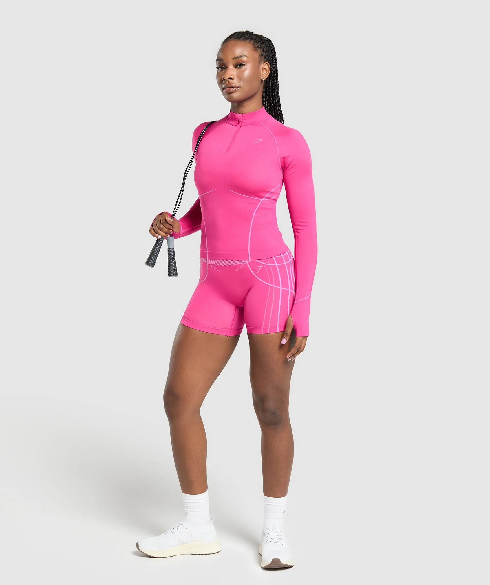 Gymshark Apex Seamless 1/4 Zip Pullover - Valley Pink/Sour Pink sold by Gymshark product image thumbnail 4