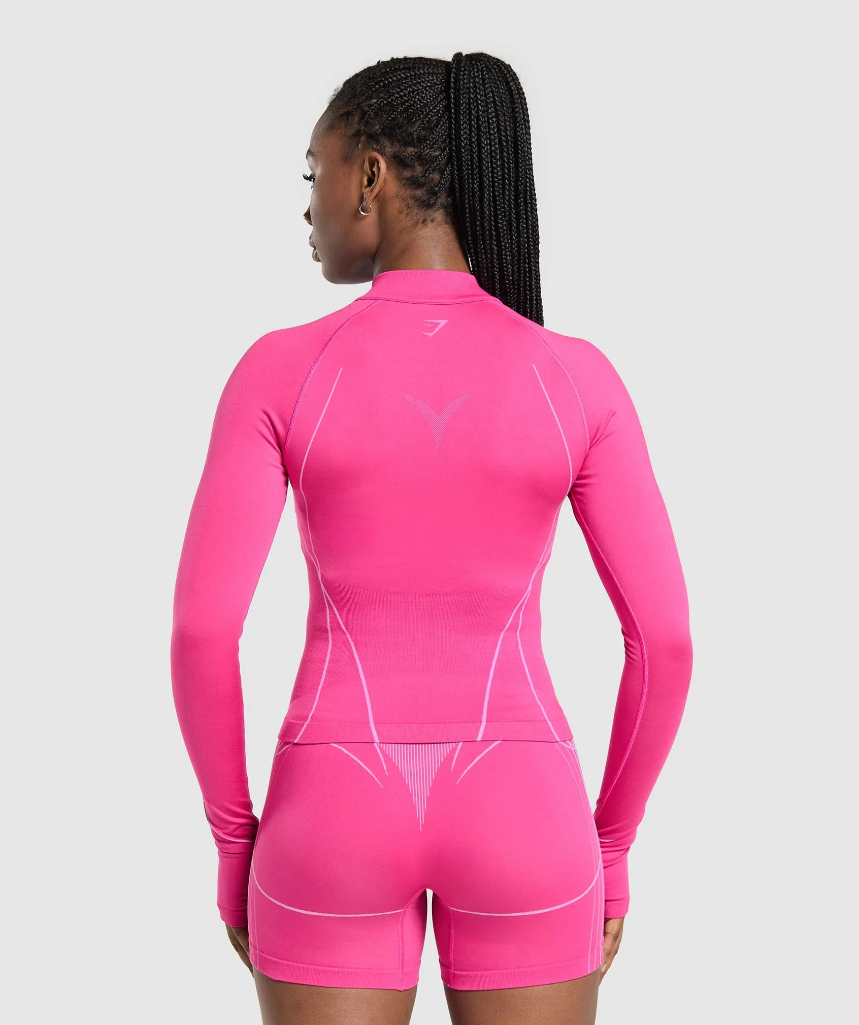 Gymshark Apex Seamless 1/4 Zip Pullover - Valley Pink/Sour Pink sold by Gymshark product image thumbnail 2
