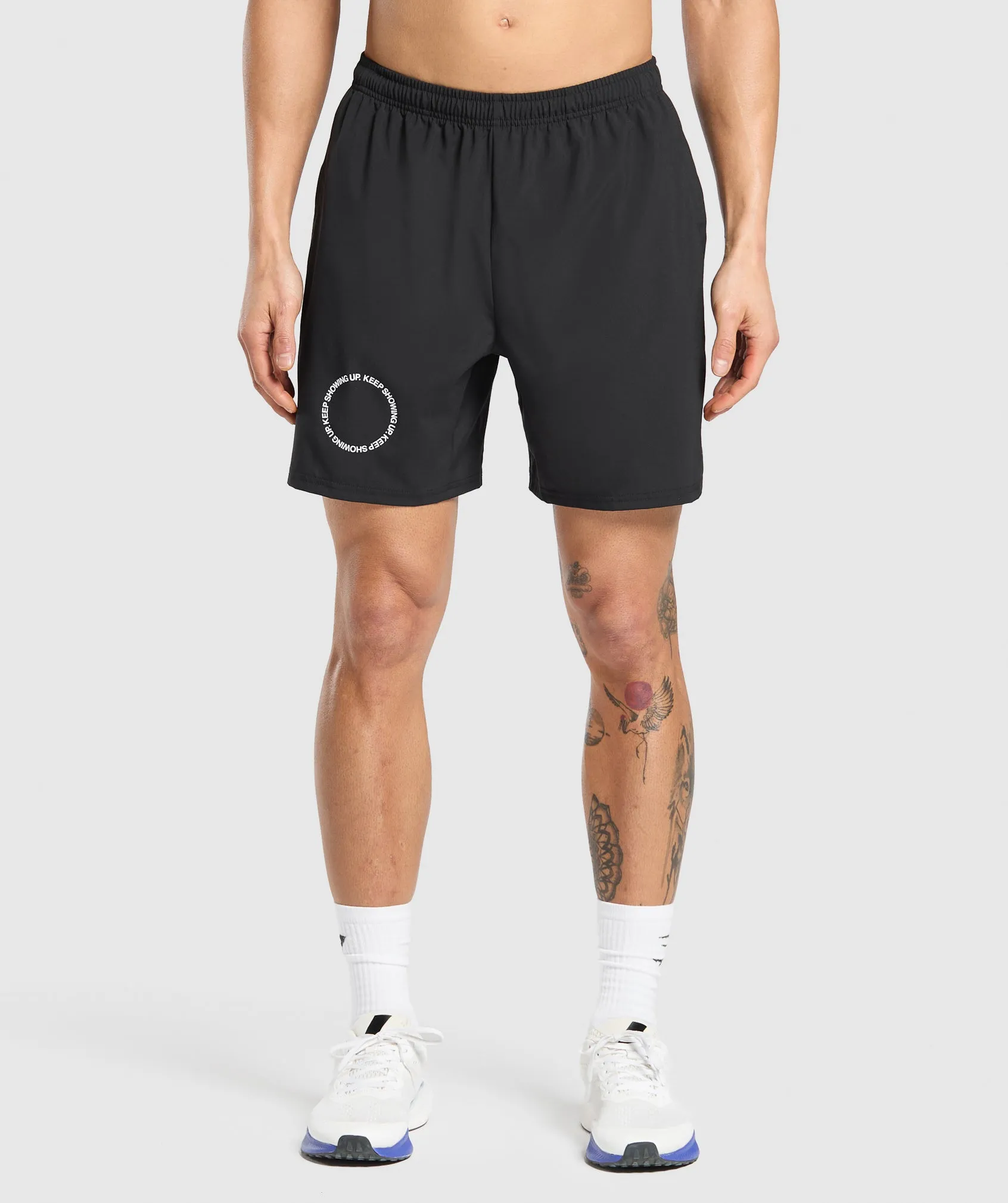Gymshark Keep Showing Up 7" Shorts - Black sold by Gymshark