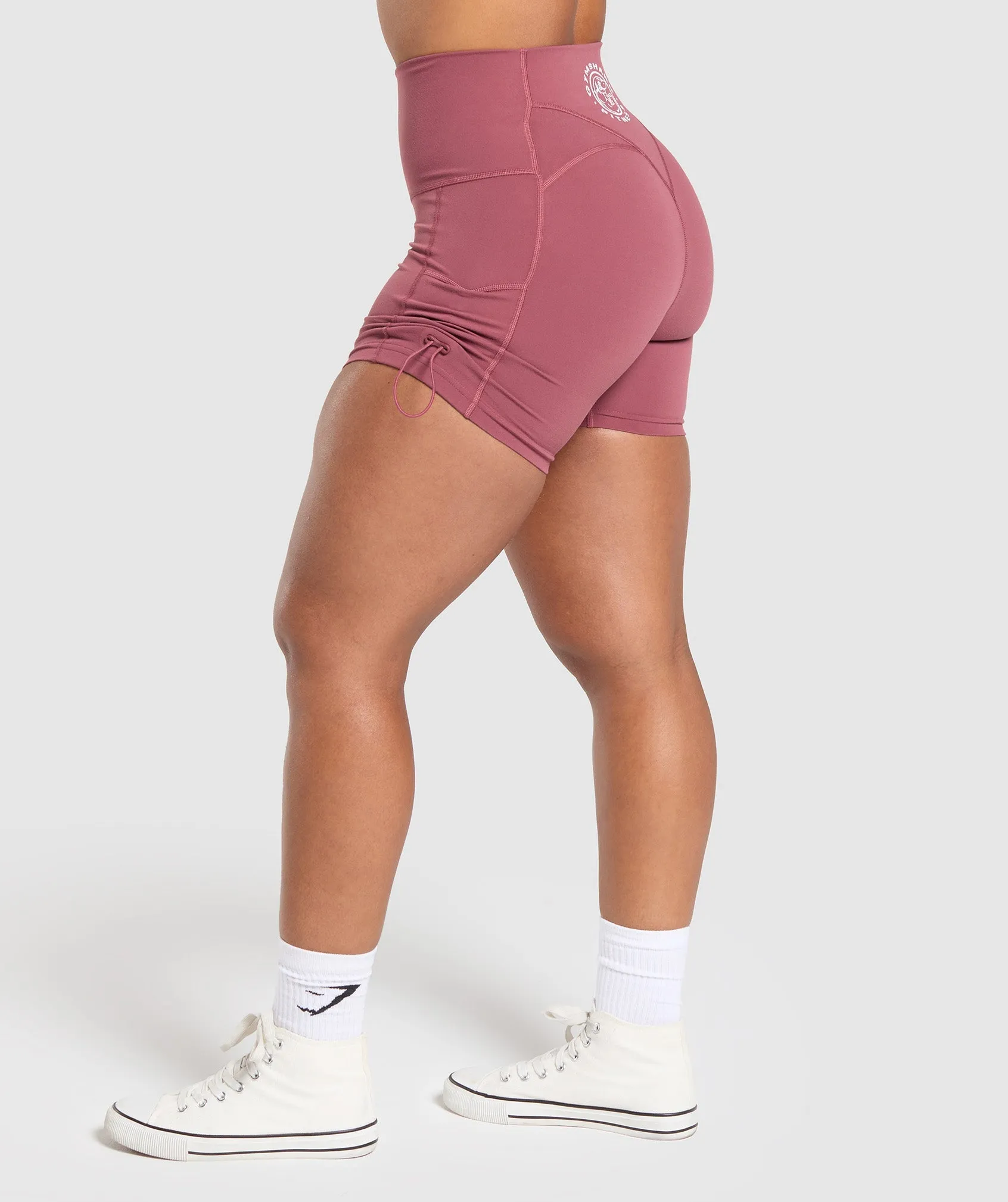 Gymshark Legacy Logo Tight Shorts - Washed Berry Pink sold by Gymshark product image thumbnail 3