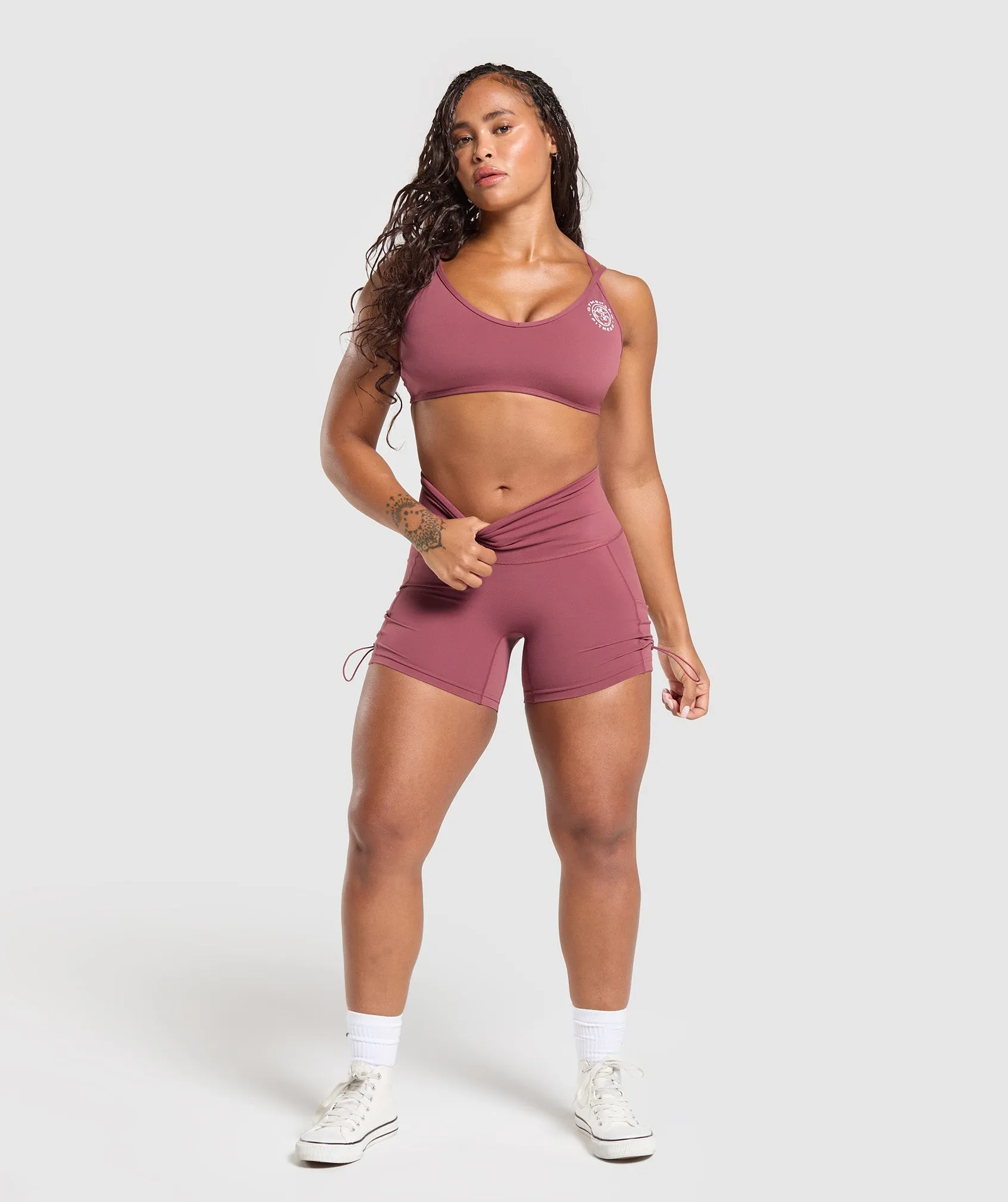Gymshark Legacy Logo Tight Shorts - Washed Berry Pink sold by Gymshark product image thumbnail 4