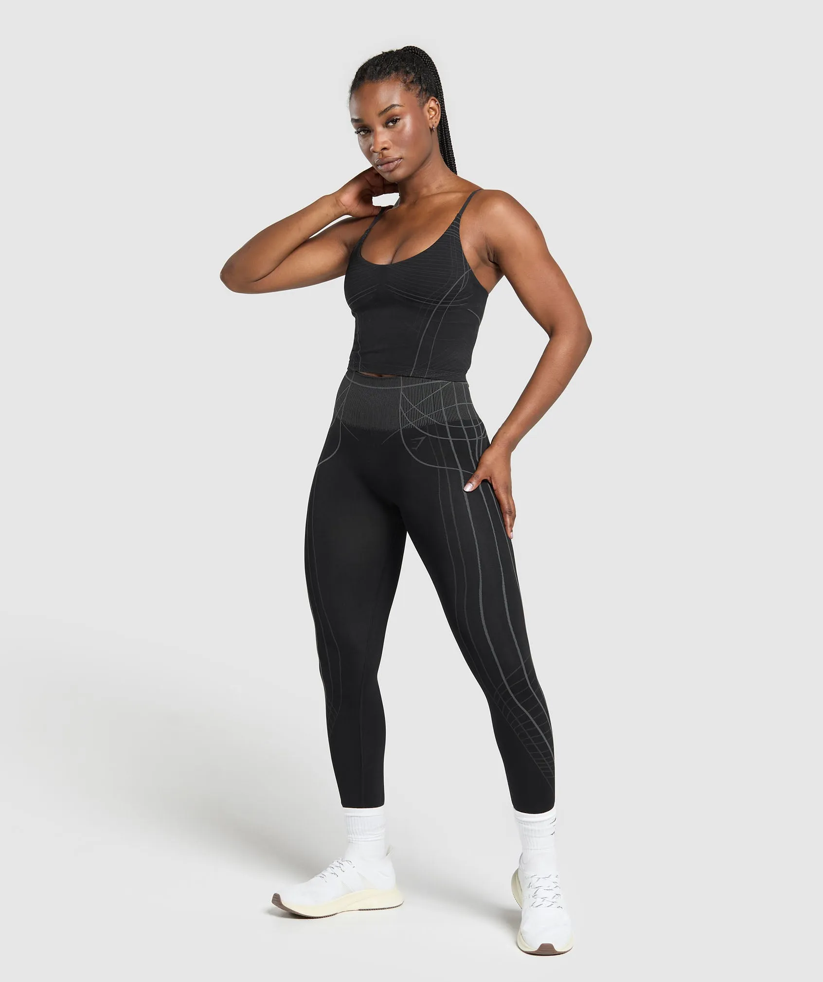 Gymshark Apex Seamless Midi Tank - Black/Graphite Grey sold by Gymshark product image thumbnail 4