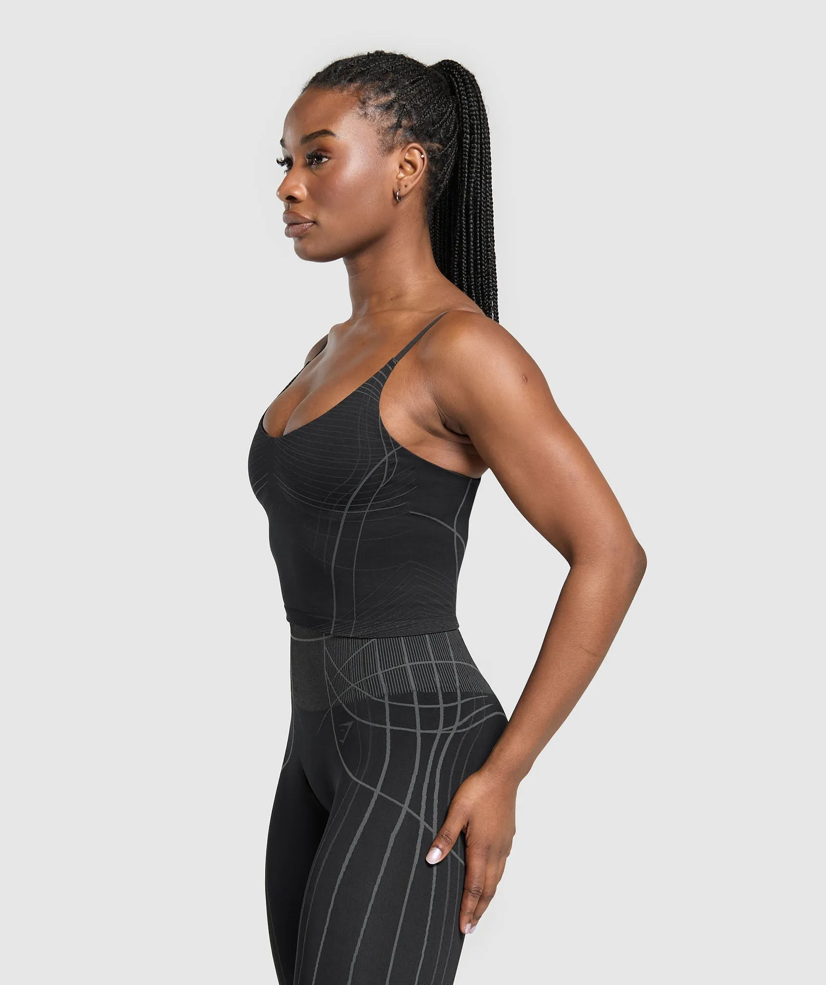 Gymshark Apex Seamless Midi Tank - Black/Graphite Grey sold by Gymshark product image thumbnail 3