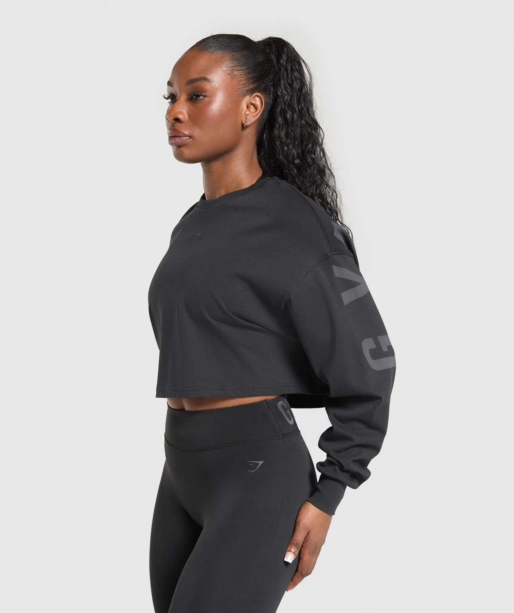 Gymshark Gymshark Wordmark Graphic Long Sleeve Top - Black sold by Gymshark product image thumbnail 4