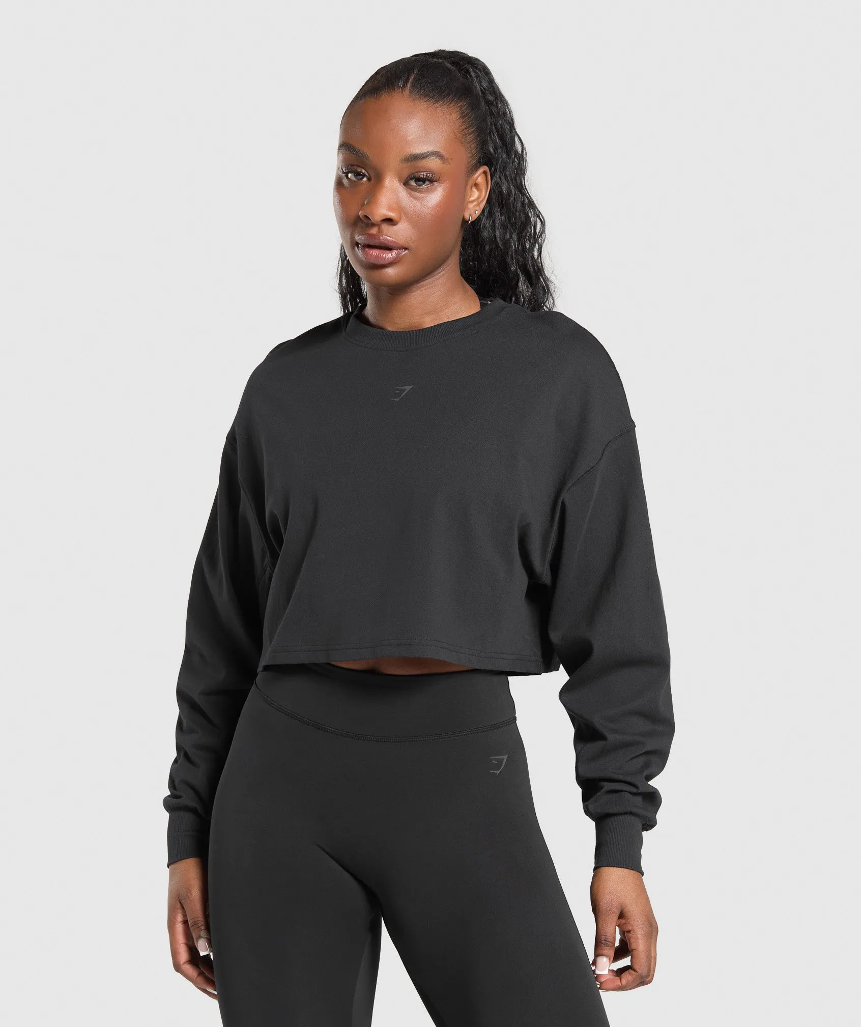 Gymshark Gymshark Wordmark Graphic Long Sleeve Top - Black sold by Gymshark product image thumbnail 2