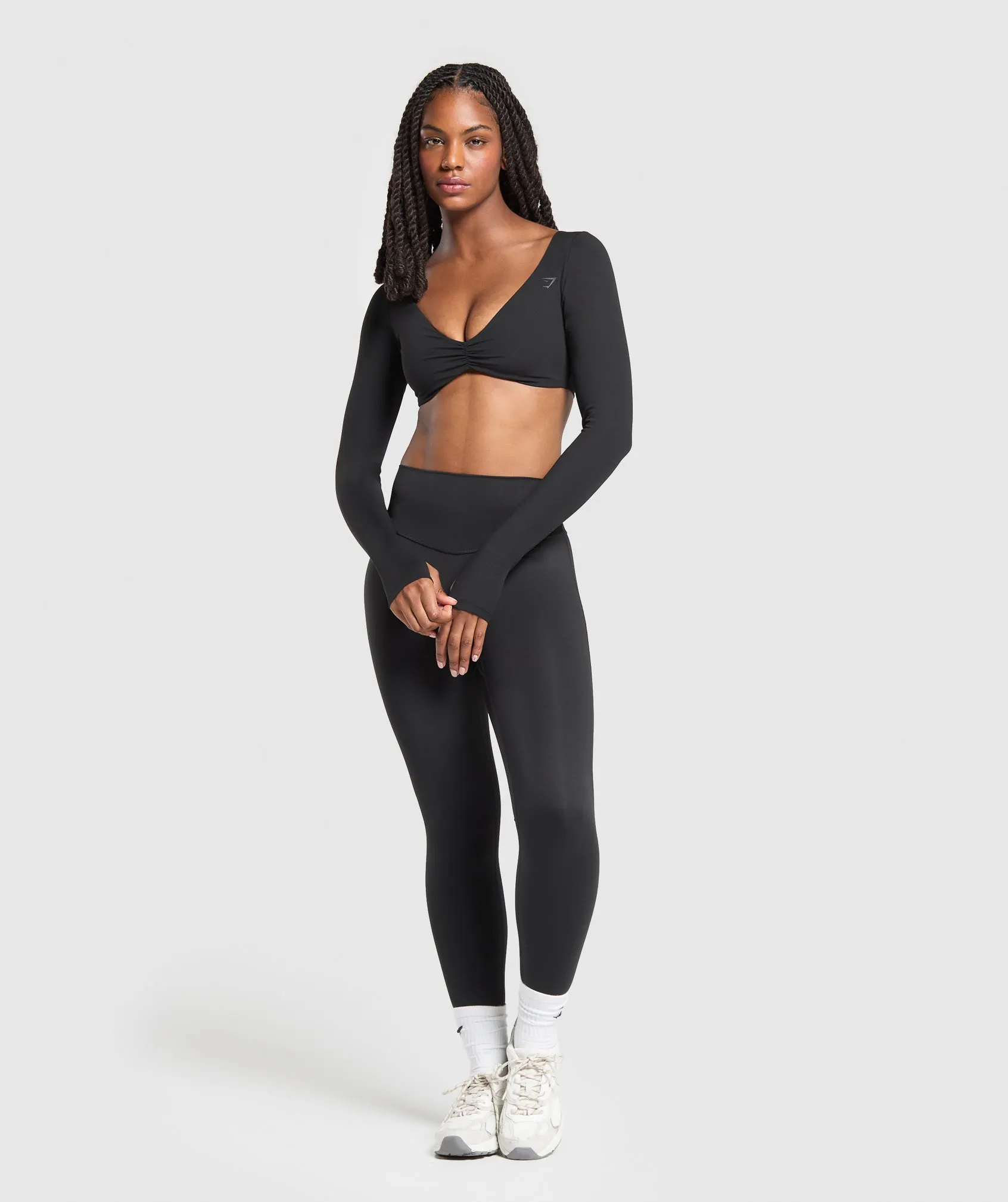 Gymshark Twist Front Long Sleeve Top - Black sold by Gymshark product image thumbnail 4