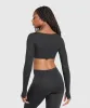 Gymshark Twist Front Long Sleeve Top - Black sold by Gymshark