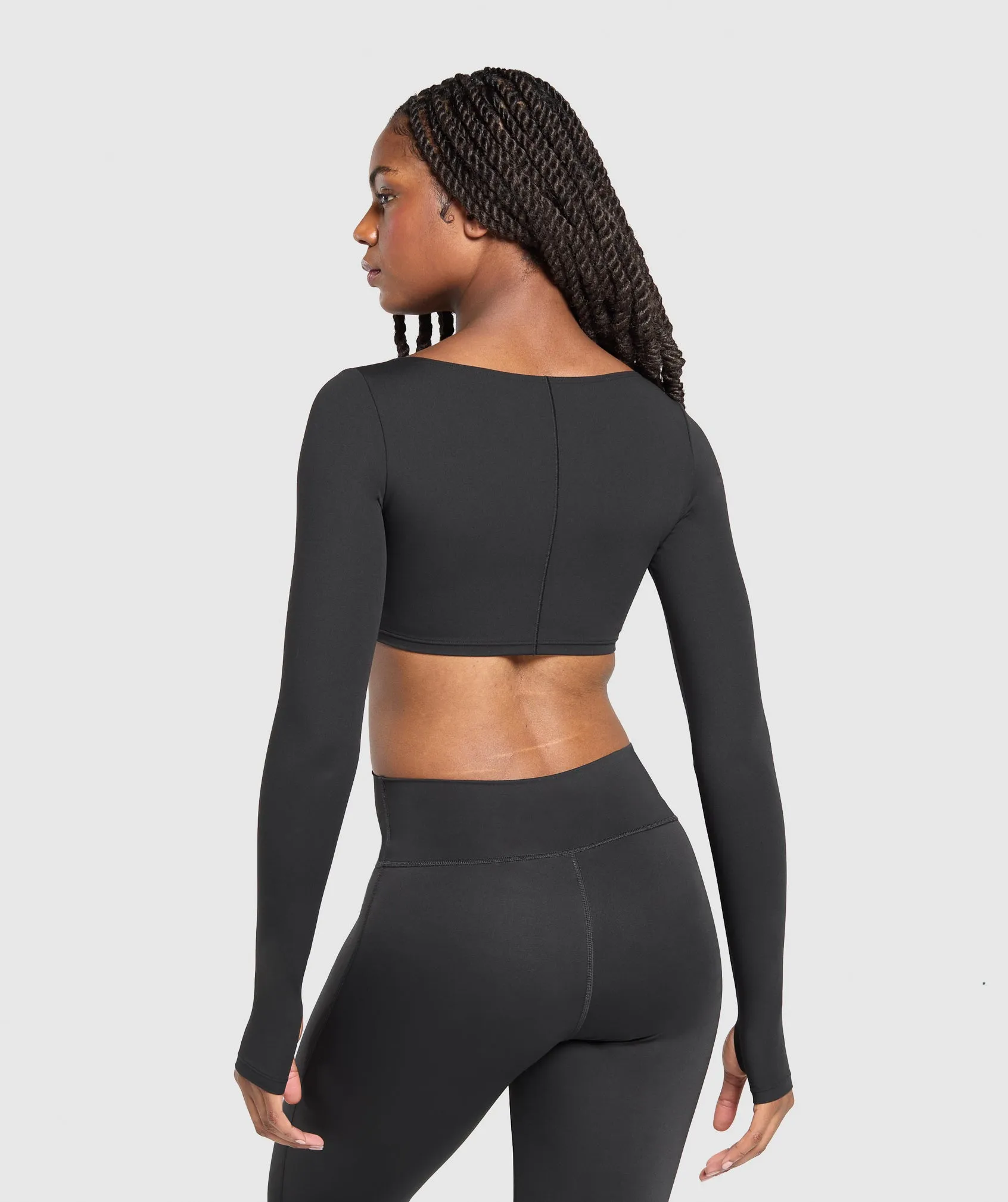 Gymshark Twist Front Long Sleeve Top - Black sold by Gymshark product image thumbnail 2