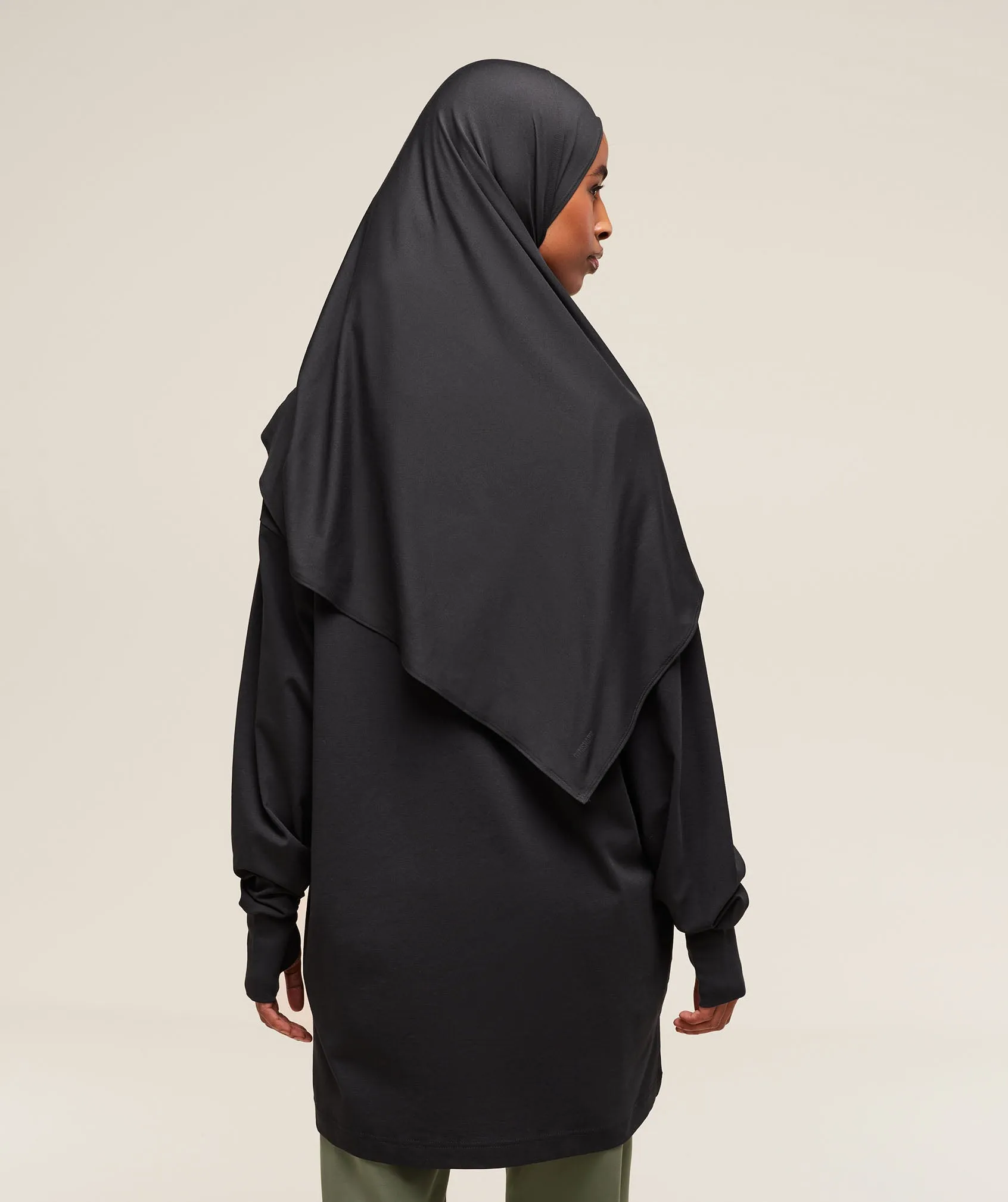 Gymshark Covered Longline Cotton Long Sleeve Top - Black sold by Gymshark product image thumbnail 2