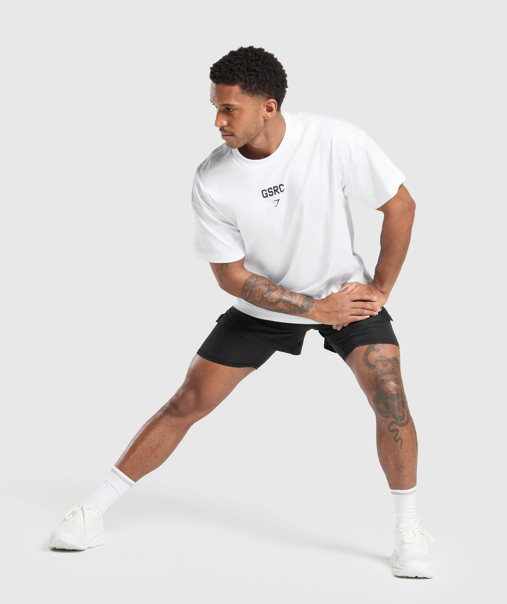 Gymshark GSRC T-Shirt - White sold by Gymshark product image thumbnail 4