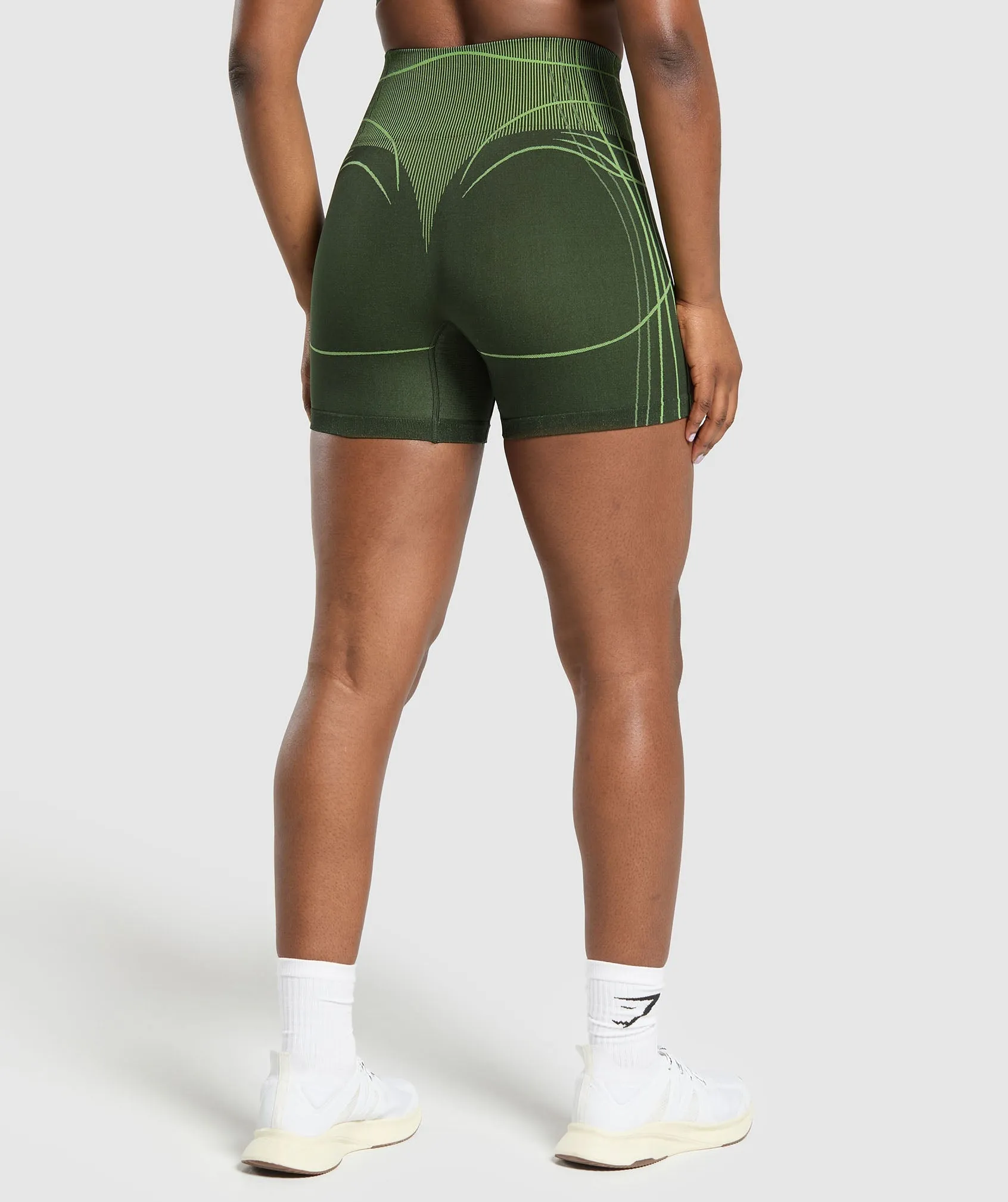 Gymshark Apex Seamless Shorts - Trail Green/Energy Gelato Green sold by Gymshark product image thumbnail 2