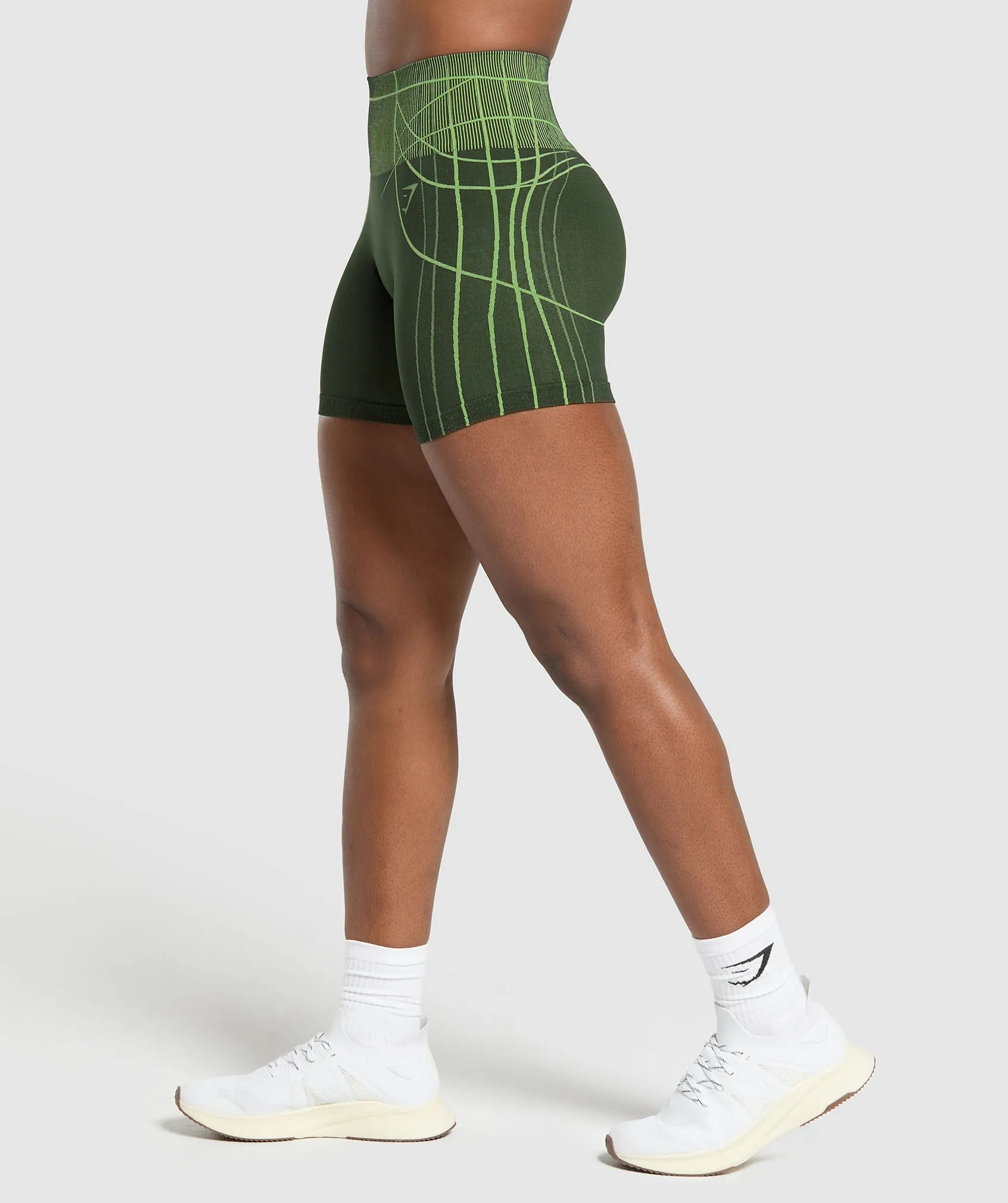 Gymshark Apex Seamless Shorts - Trail Green/Energy Gelato Green sold by Gymshark product image thumbnail 3