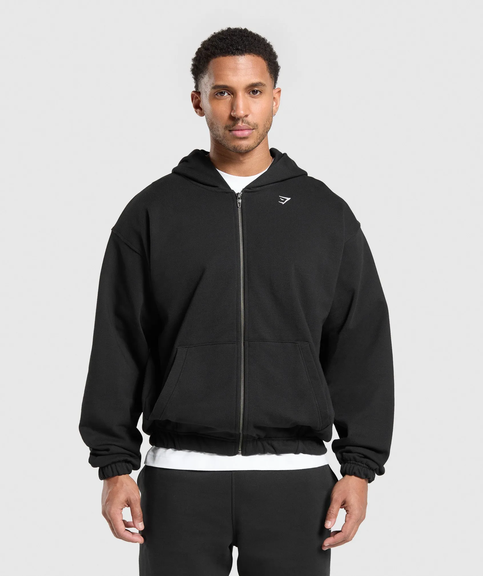 Gymshark Rest Day Essentials Zip Hoodie - Black sold by Gymshark