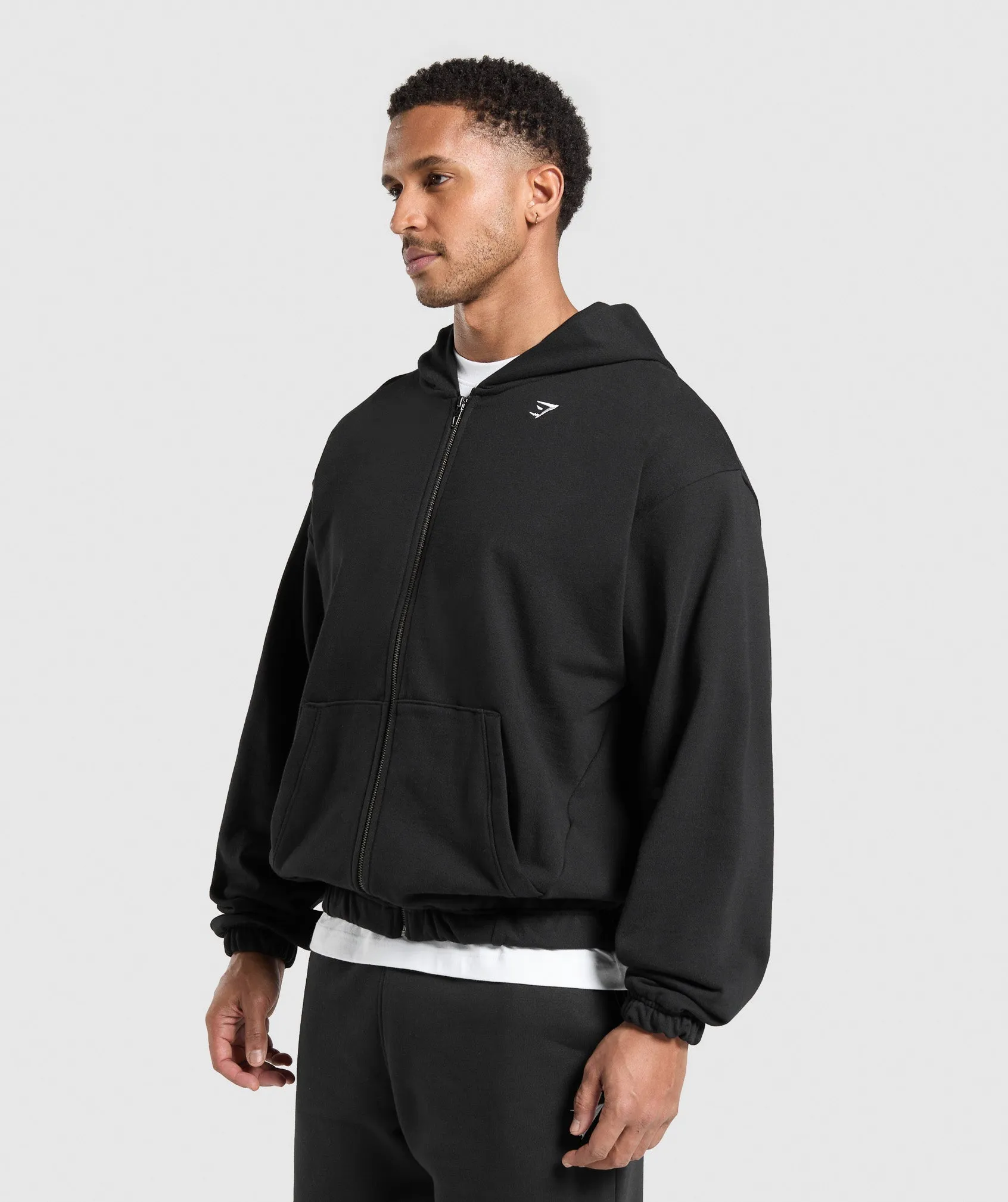 Gymshark Rest Day Essentials Zip Hoodie - Black sold by Gymshark product image thumbnail 3