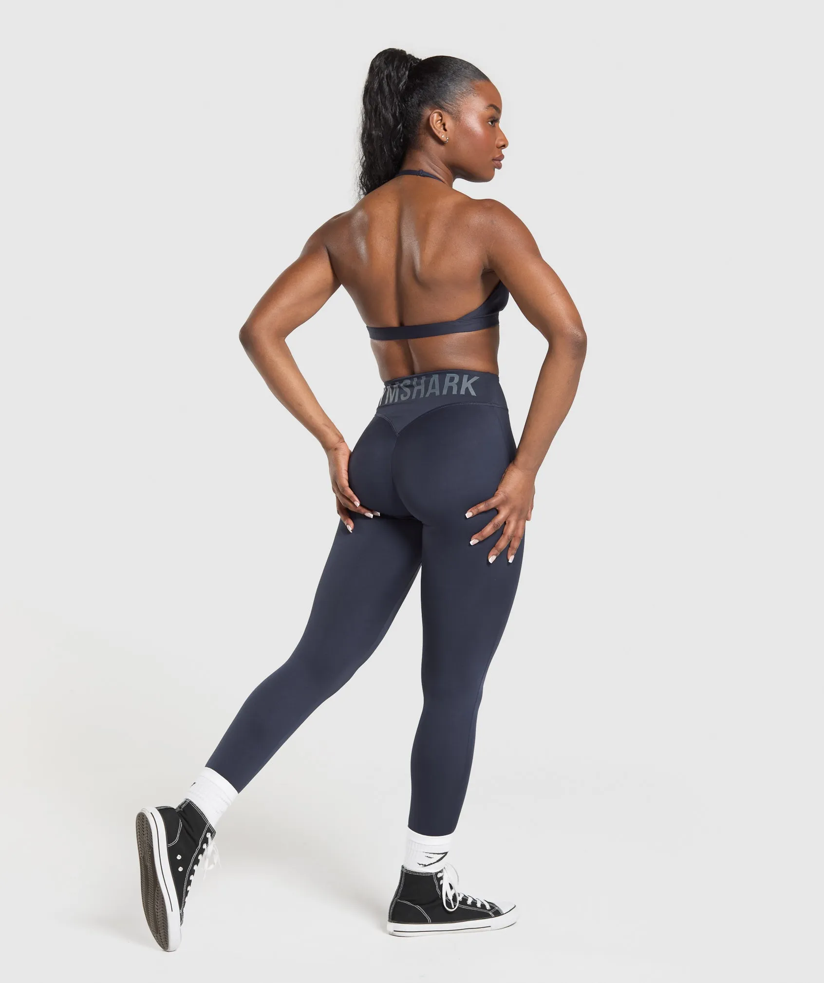 Gymshark Gymshark Wordmark Graphic Leggings - Heavy Blue sold by Gymshark product image thumbnail 4